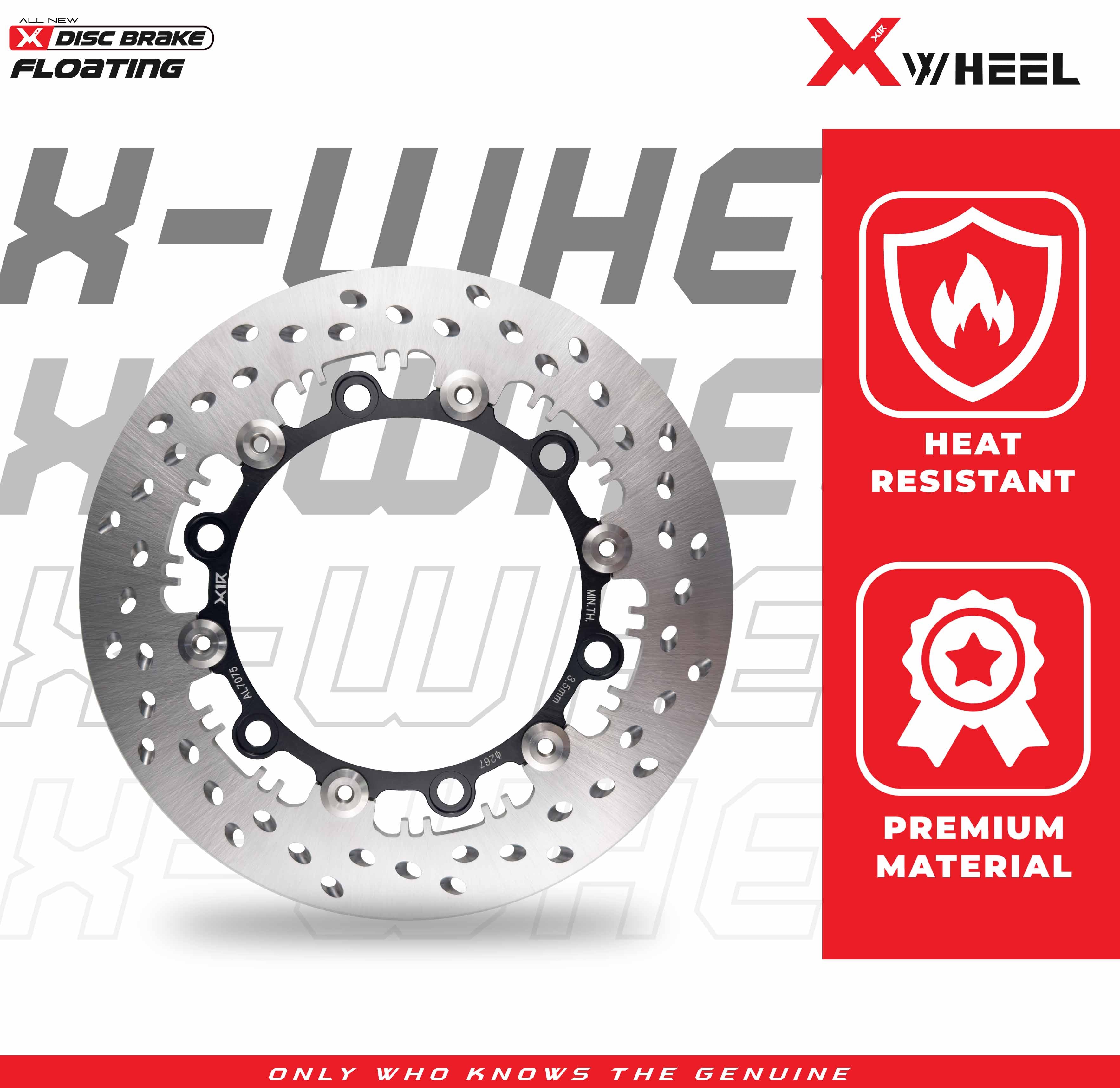 X-WHEEL Floating Brake Disc AL7075 SUPRA GTR150 267MM Black/Gold