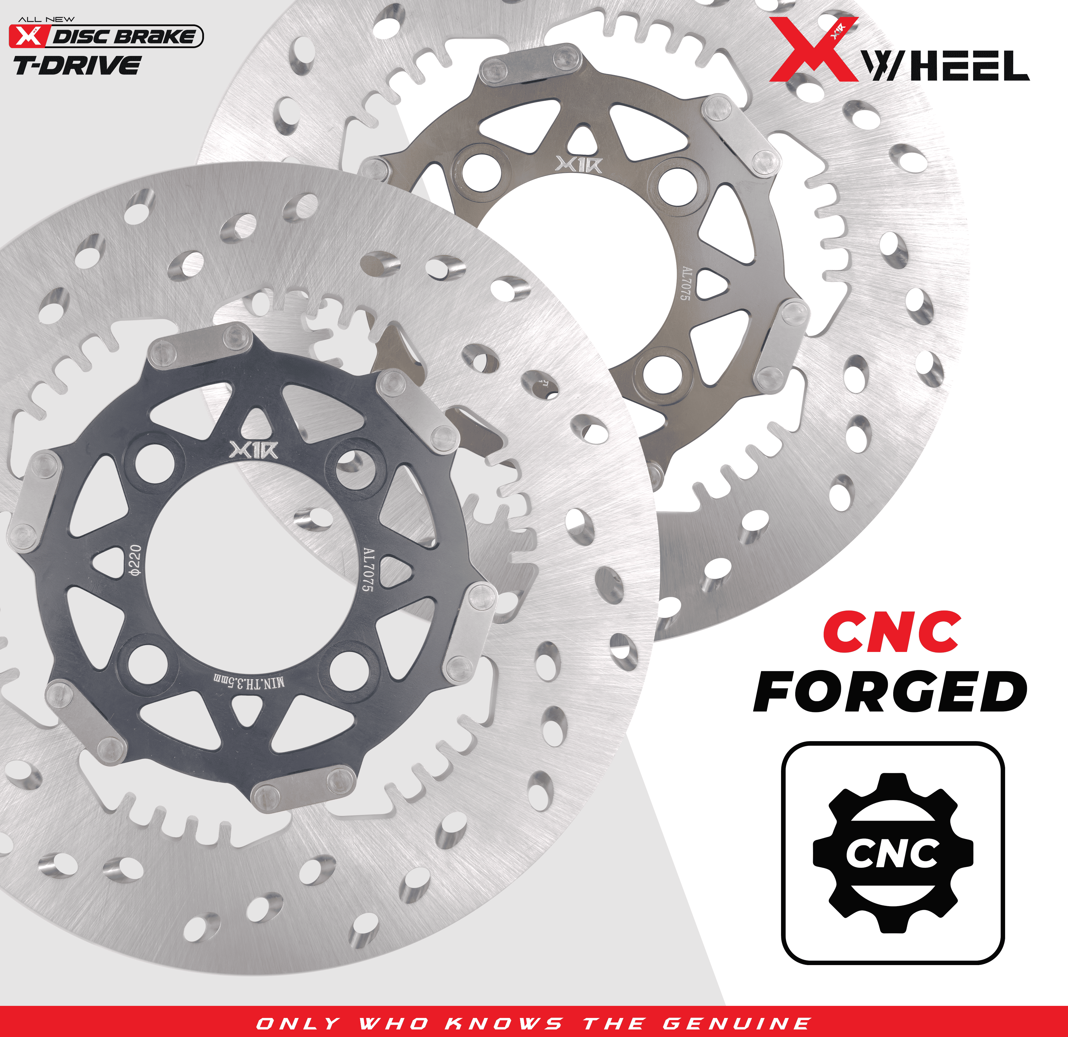 X-WHEEL T-Drive Brake Disc Left Vario 150 220MM Black/Gold