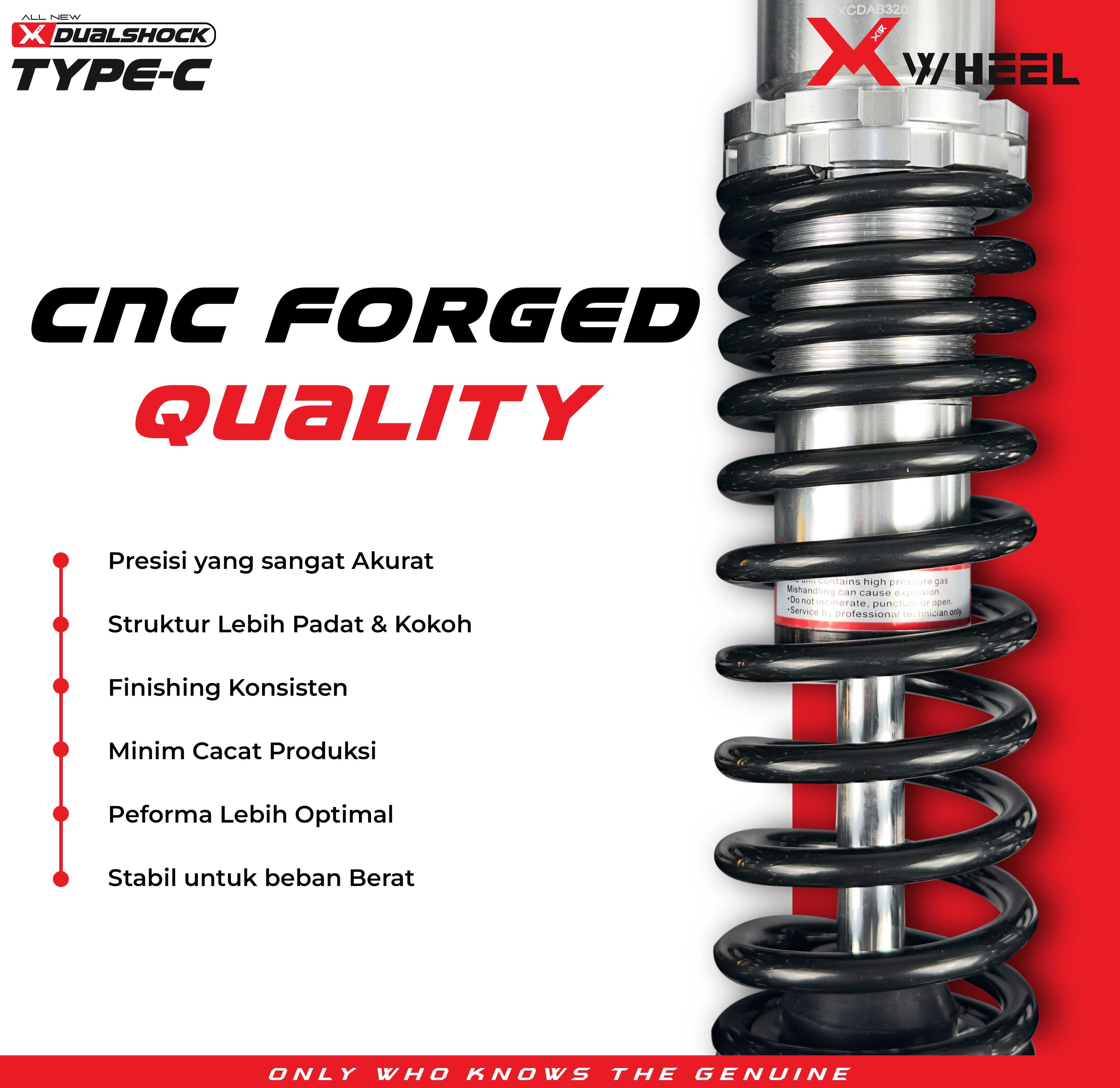 X-WHEEL Shock Breaker Dual D-Series Type C PCX 2014 320MM Black/Black Gold