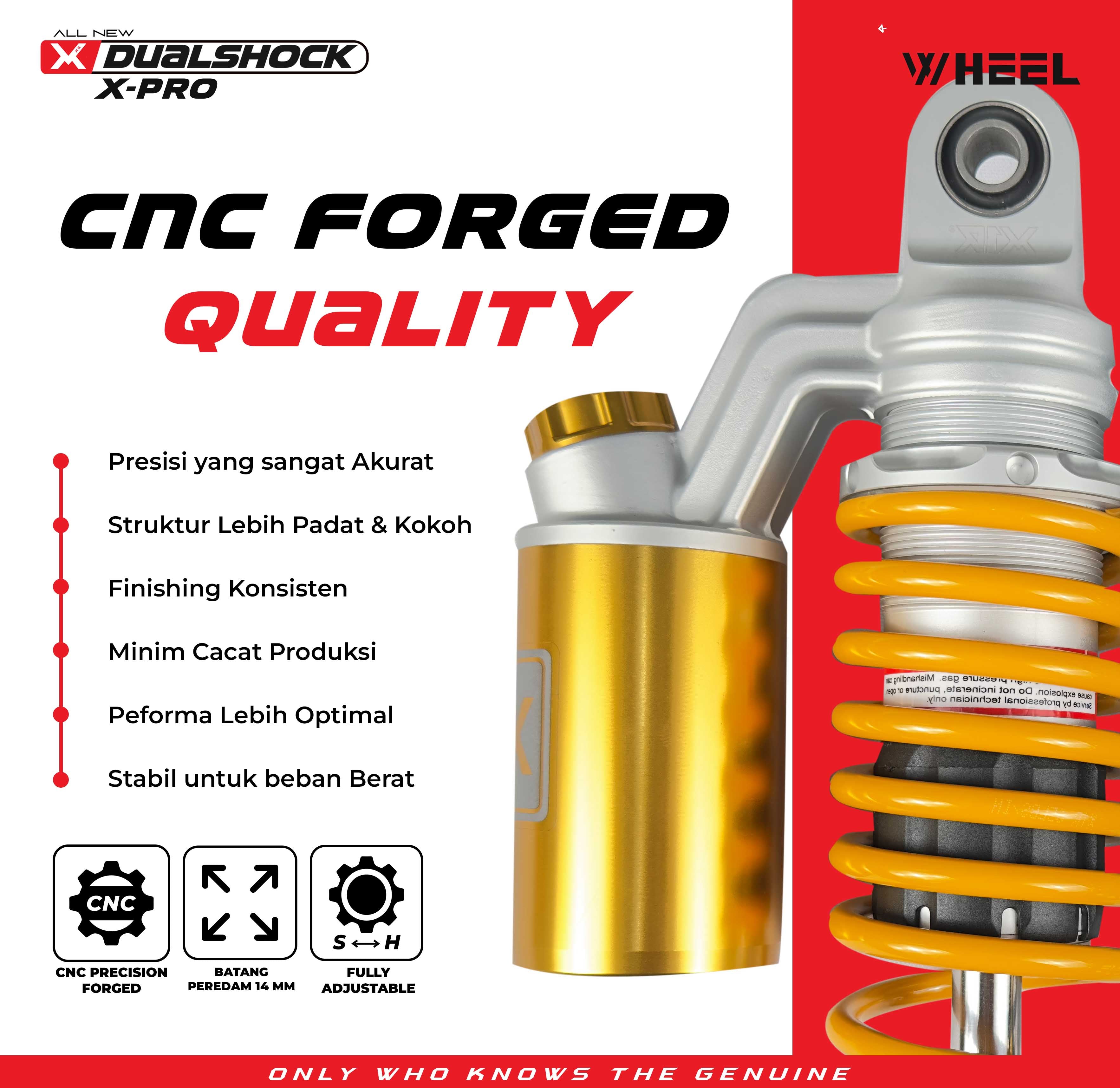 X-WHEEL Shock Breaker Dual O-Series X-Pro PCX/NMAX 335MM Black Gold/Gold