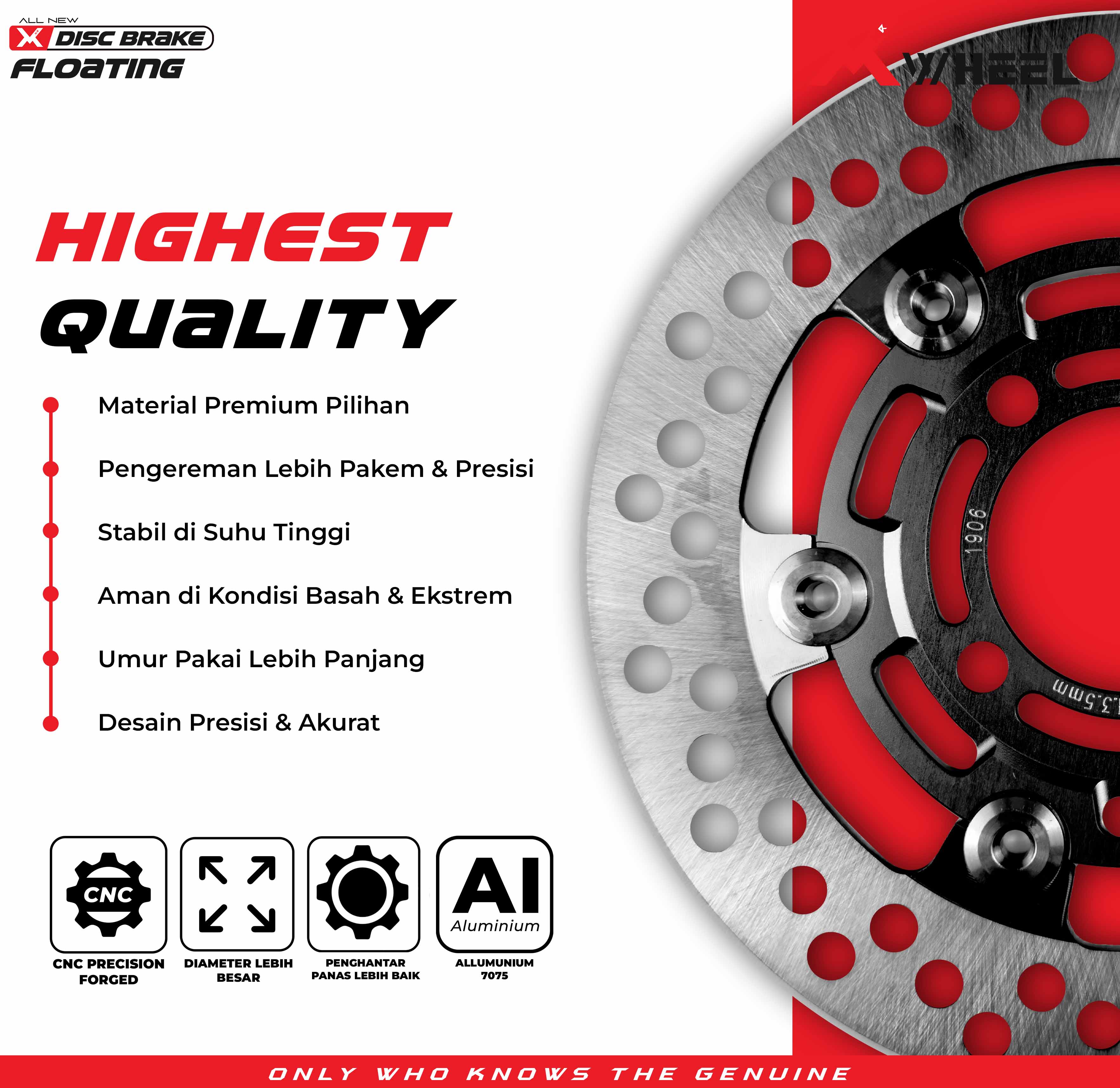 X-WHEEL Floating Brake Disc AL6061 Supra/MxKing/Vario 220MM Black/Gold