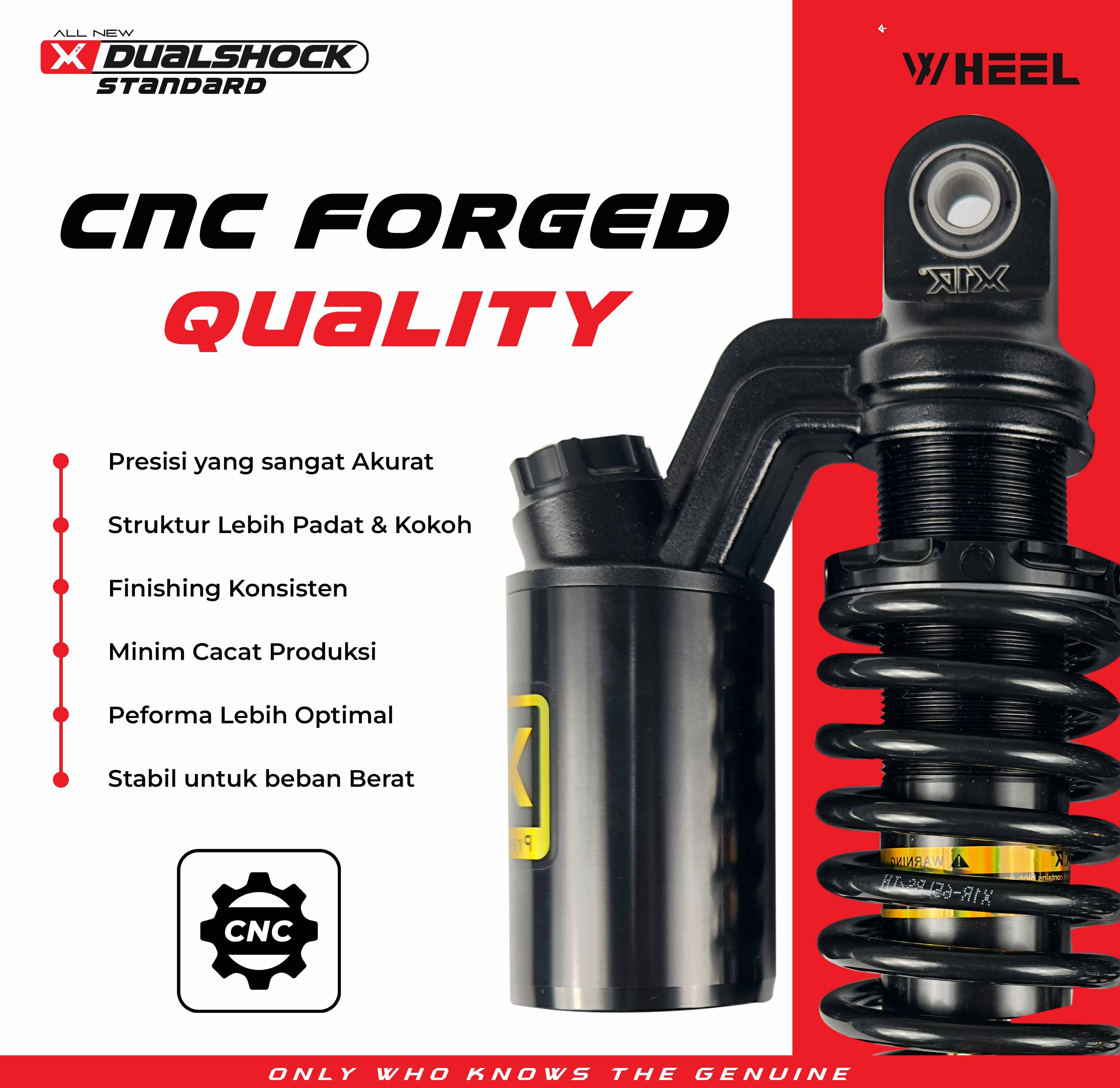 X-WHEEL Shock Breaker Dual O-Series Standard NMAX/AEROX 305MM Black Gold
