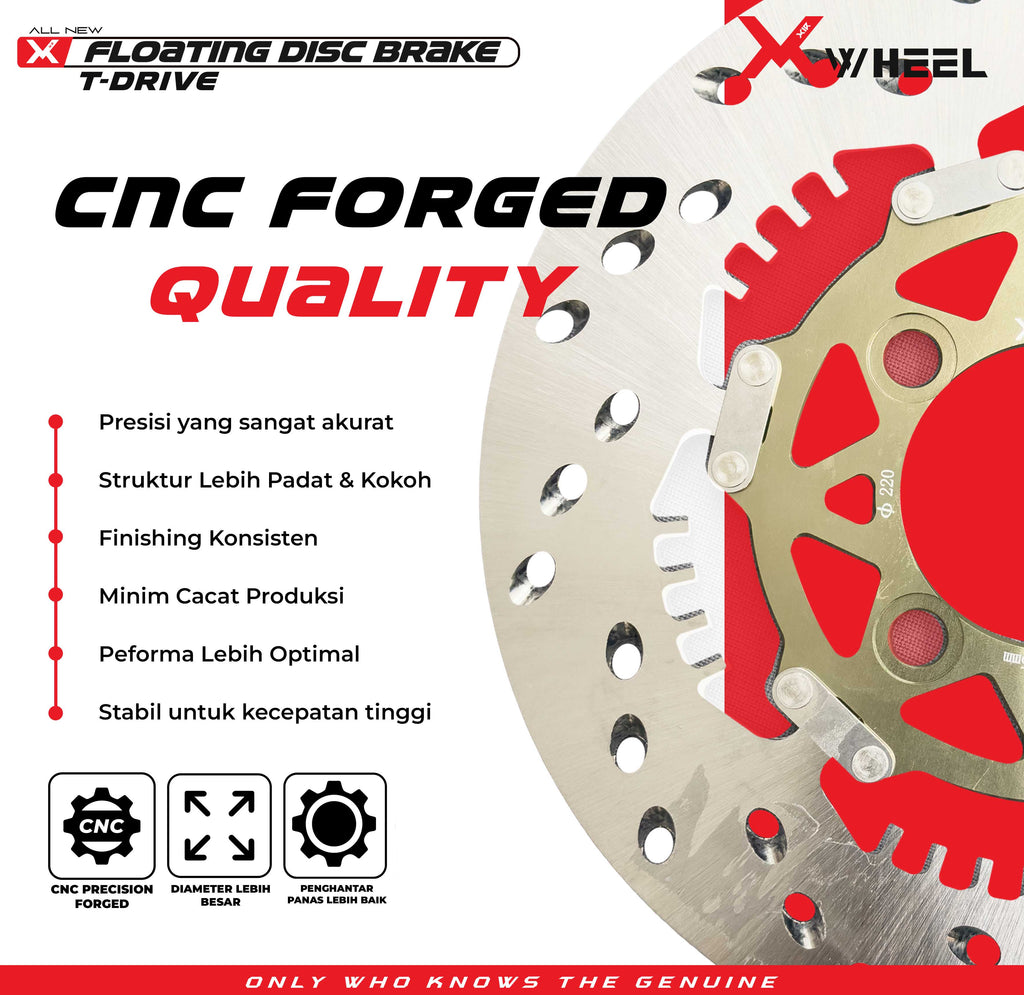 X-WHEEL T-Drive Brake Disc Right MXKING 135 220MM Black/Gold