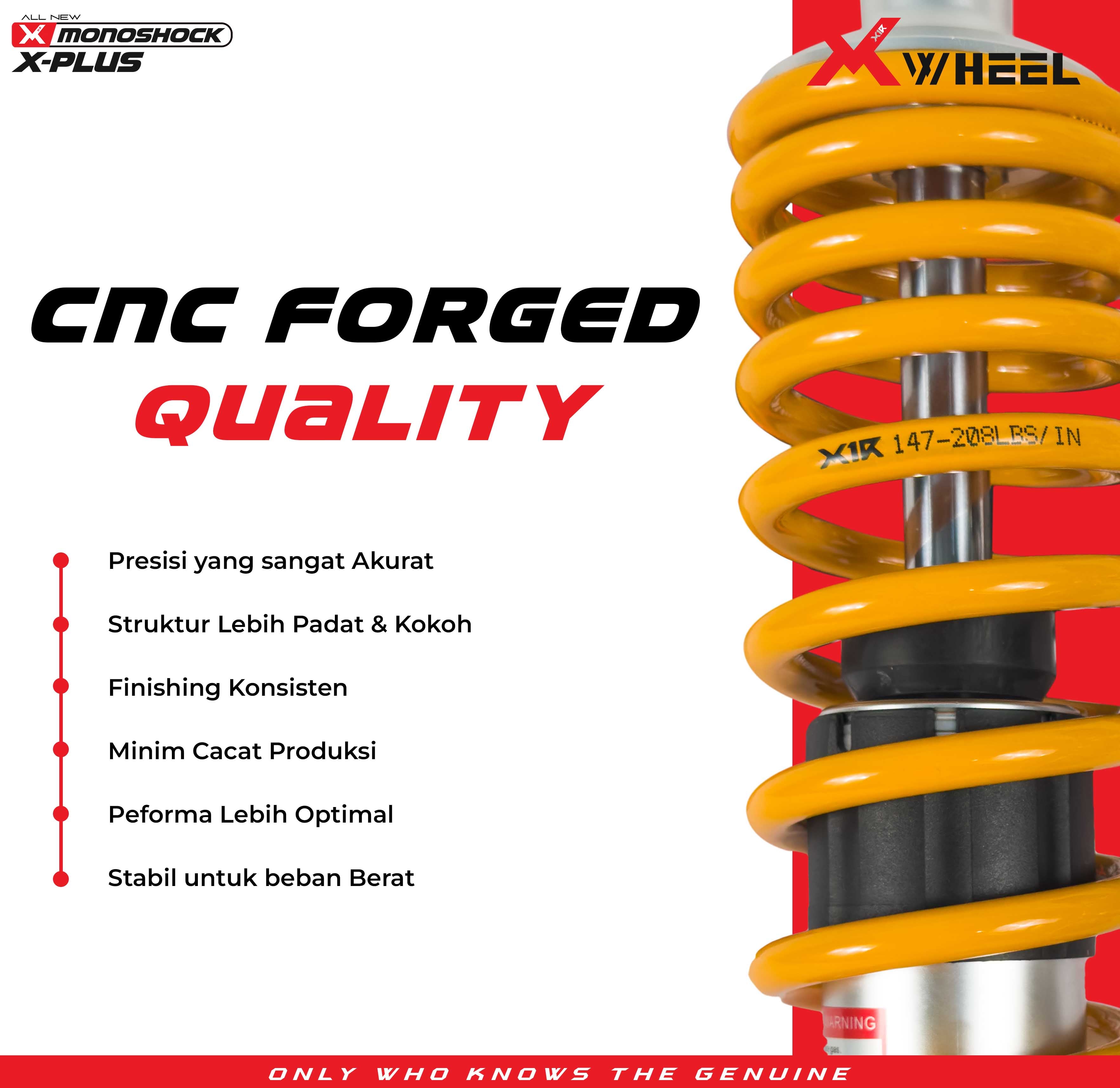 X-WHEEL Shock Breaker Mono O-Series X-Plus Vario 125/150 325FMM Tabung Bawah Gold/Black