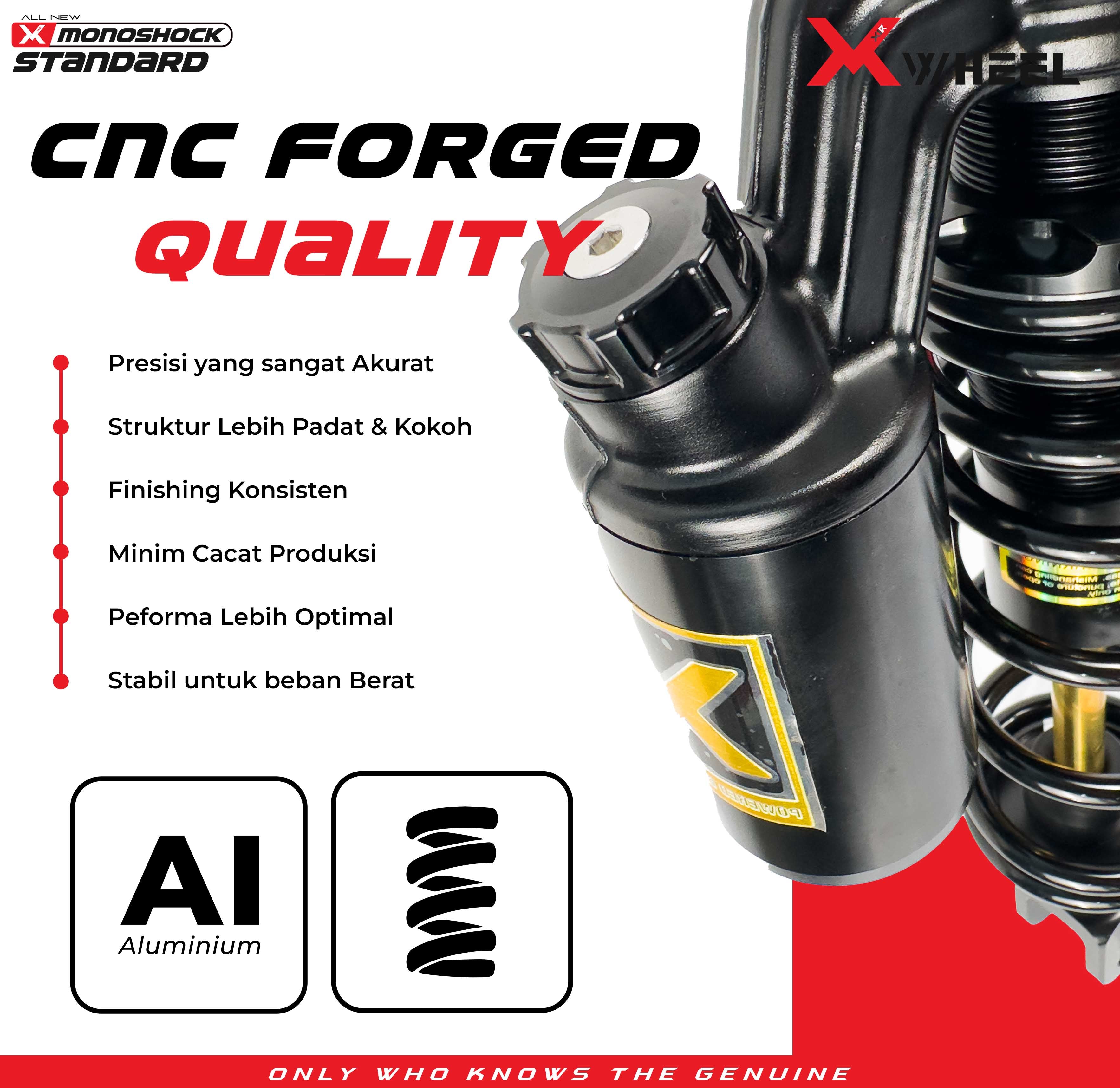 X-WHEEL Shock Breaker Mono O-Series Standard Vario 125/150 328MM Black Gold