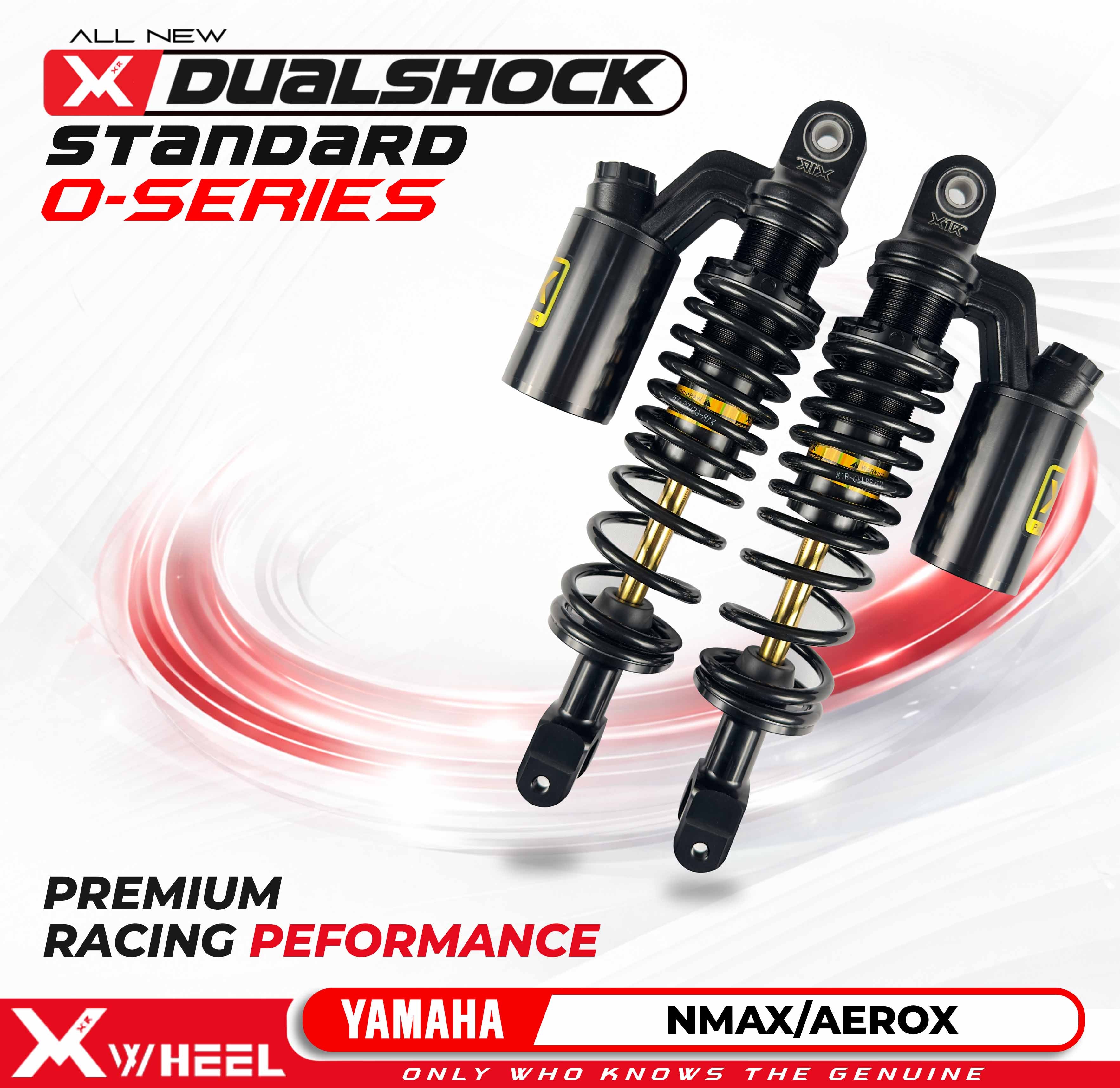 X-WHEEL Shock Breaker Dual O-Series Standard NMAX/AEROX 305MM Black Gold