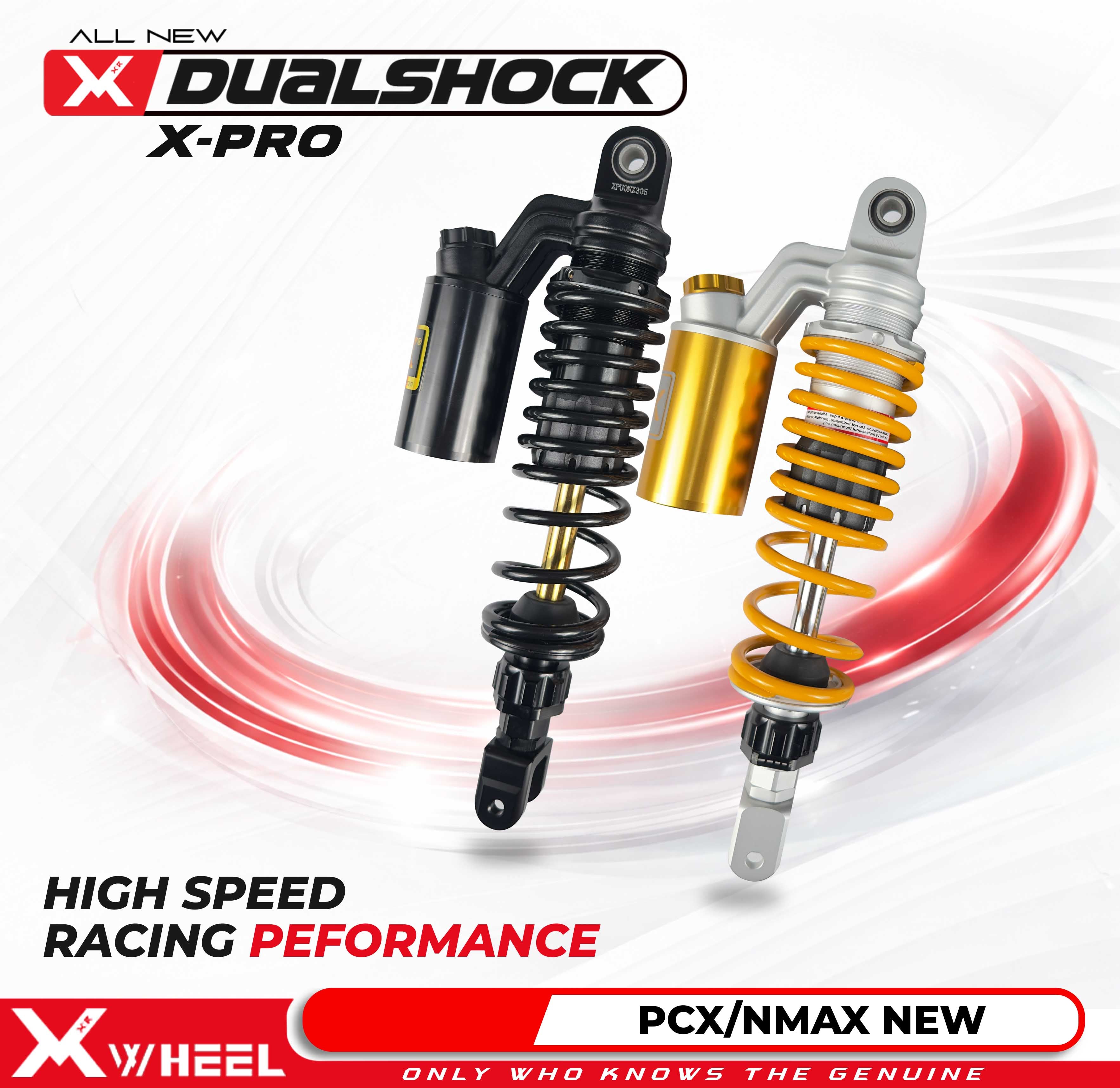 X-WHEEL Shock Breaker Dual O-Series X-Pro PCX/NMAX 335MM Black Gold/Gold