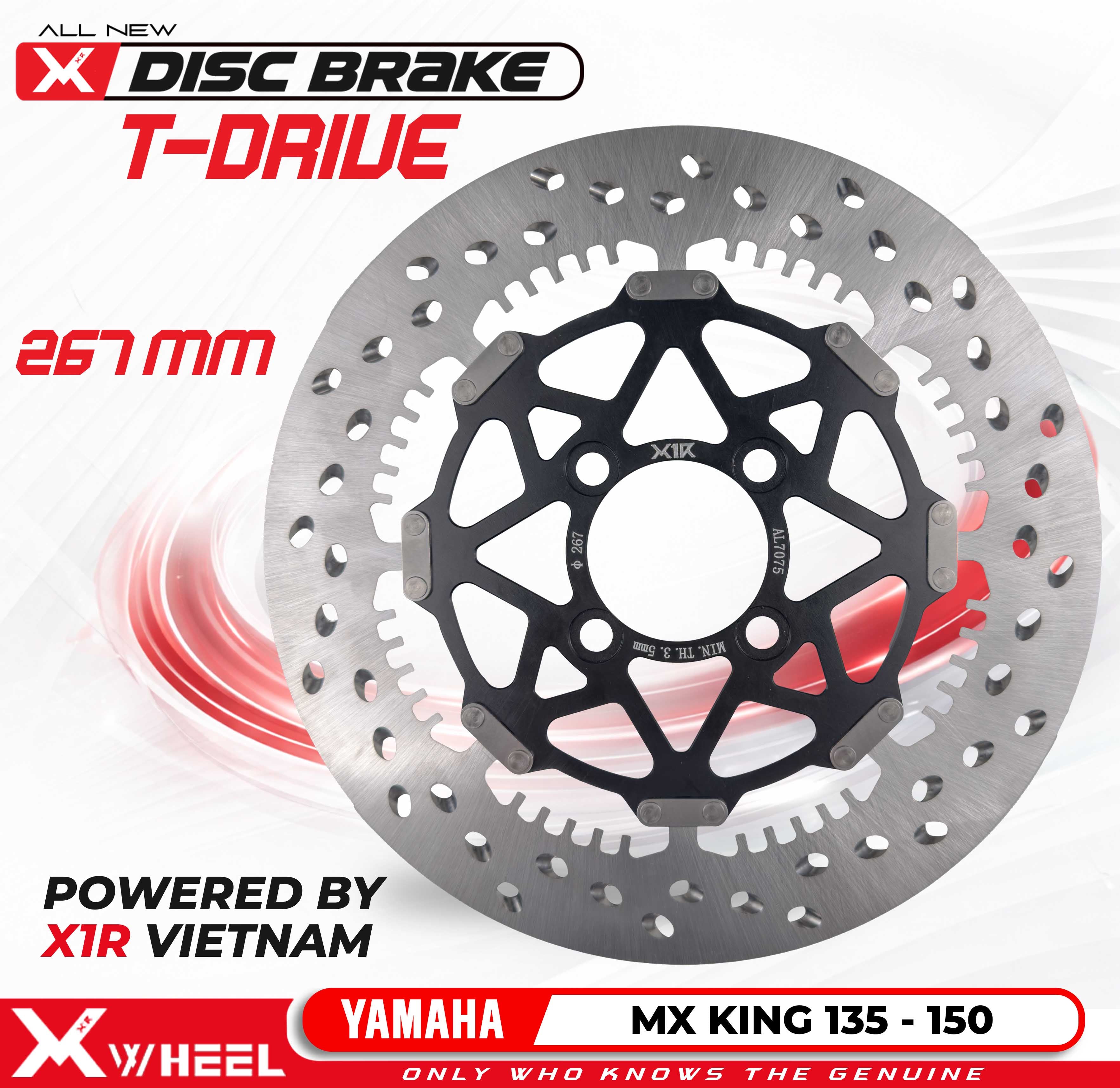 X-WHEEL T-Drive Brake Disc Right MXKING 135 267MM Black/Gold