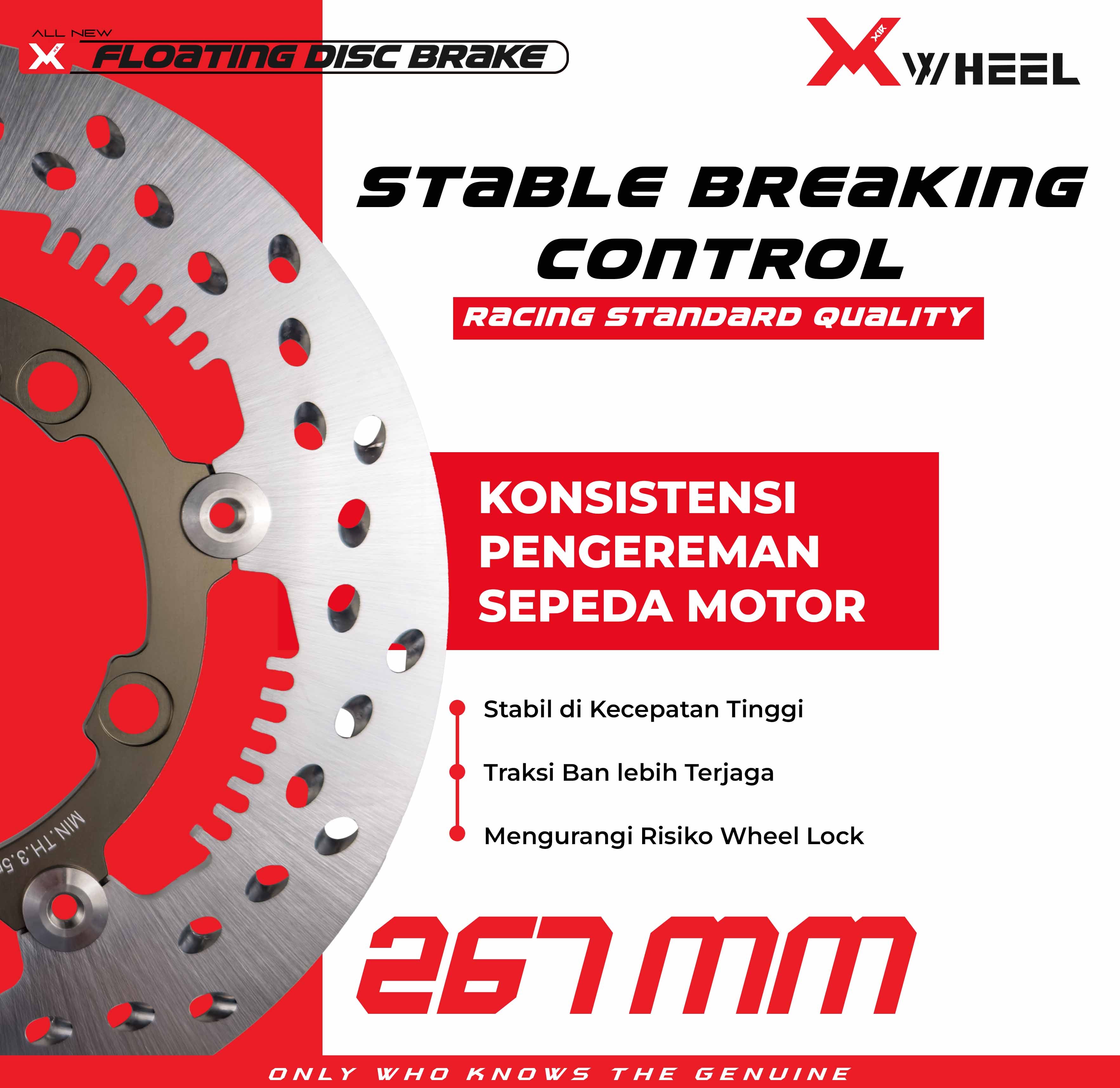 X-WHEEL Floating Brake Disc AL7075 MX KING150 267MM Black/Gold