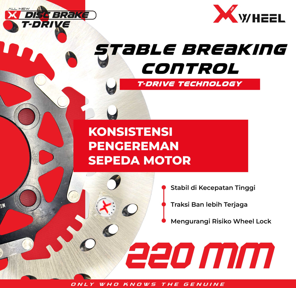 X-WHEEL T-Drive Brake Disc Right MXKING 135 220MM Black/Gold