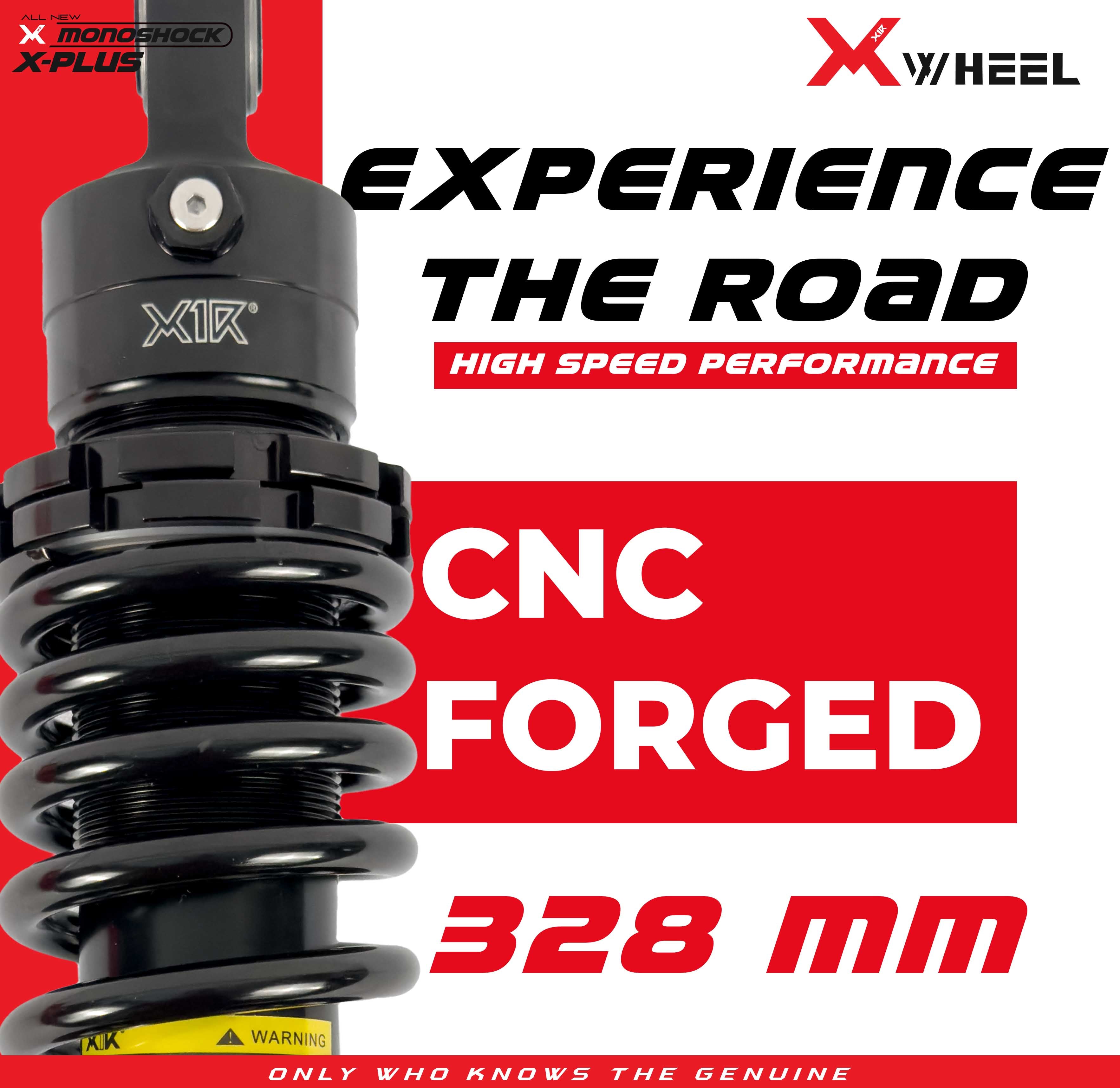 X-WHEEL Shock Breaker Mono D-Series X-Plus Vario 125/150 & Mio M3 328MM Black/Black Gold