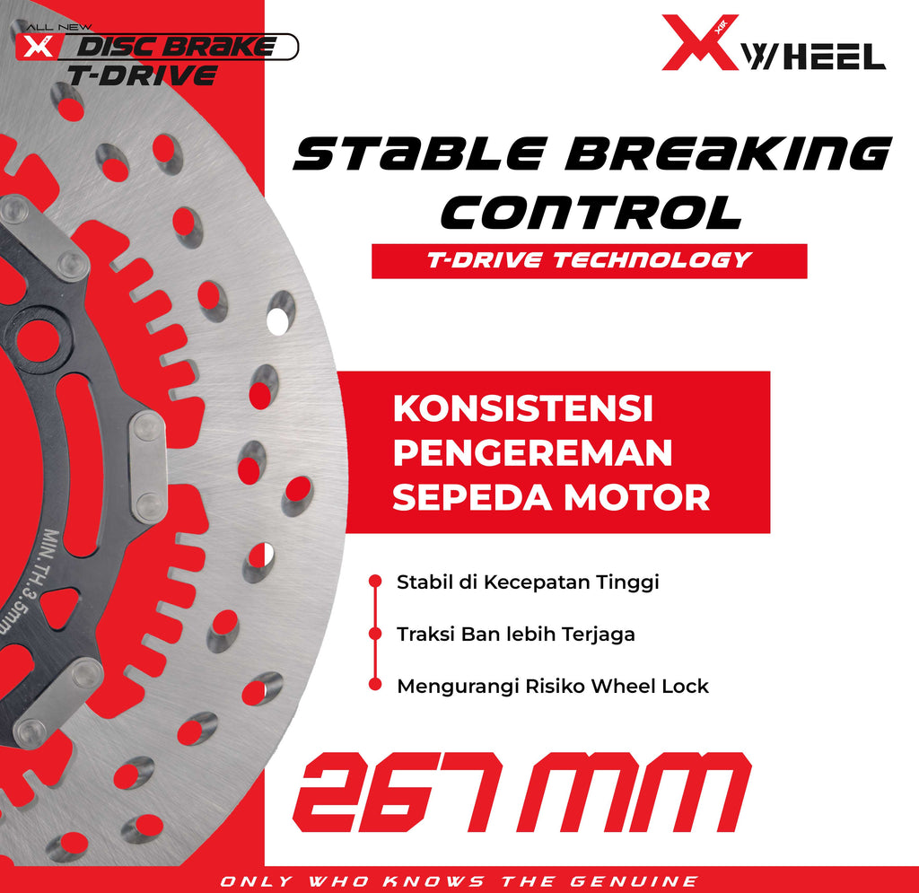 X-WHEEL T-Drive Brake Disc NMAX 155 267MM BlackGold