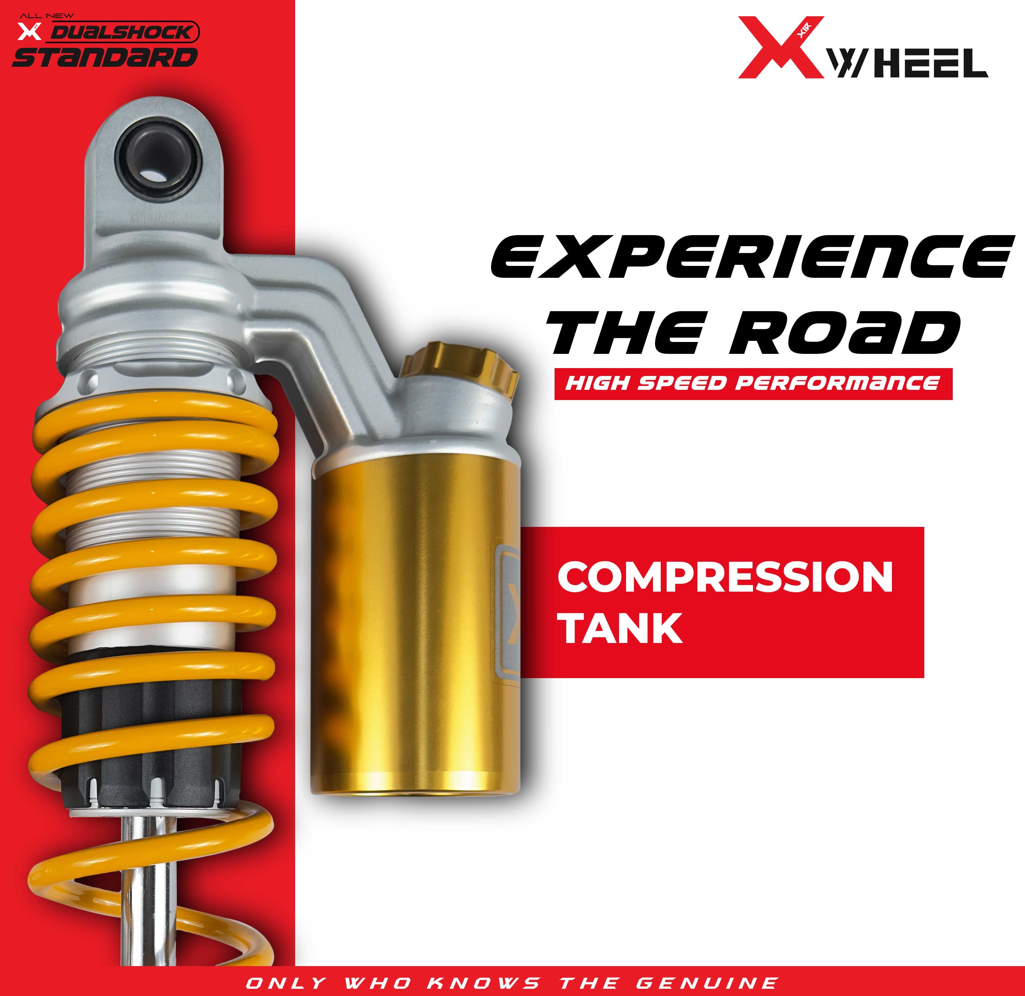 X-WHEEL Shock Breaker Dual O-Series Standard PCX 125 320MM Gold