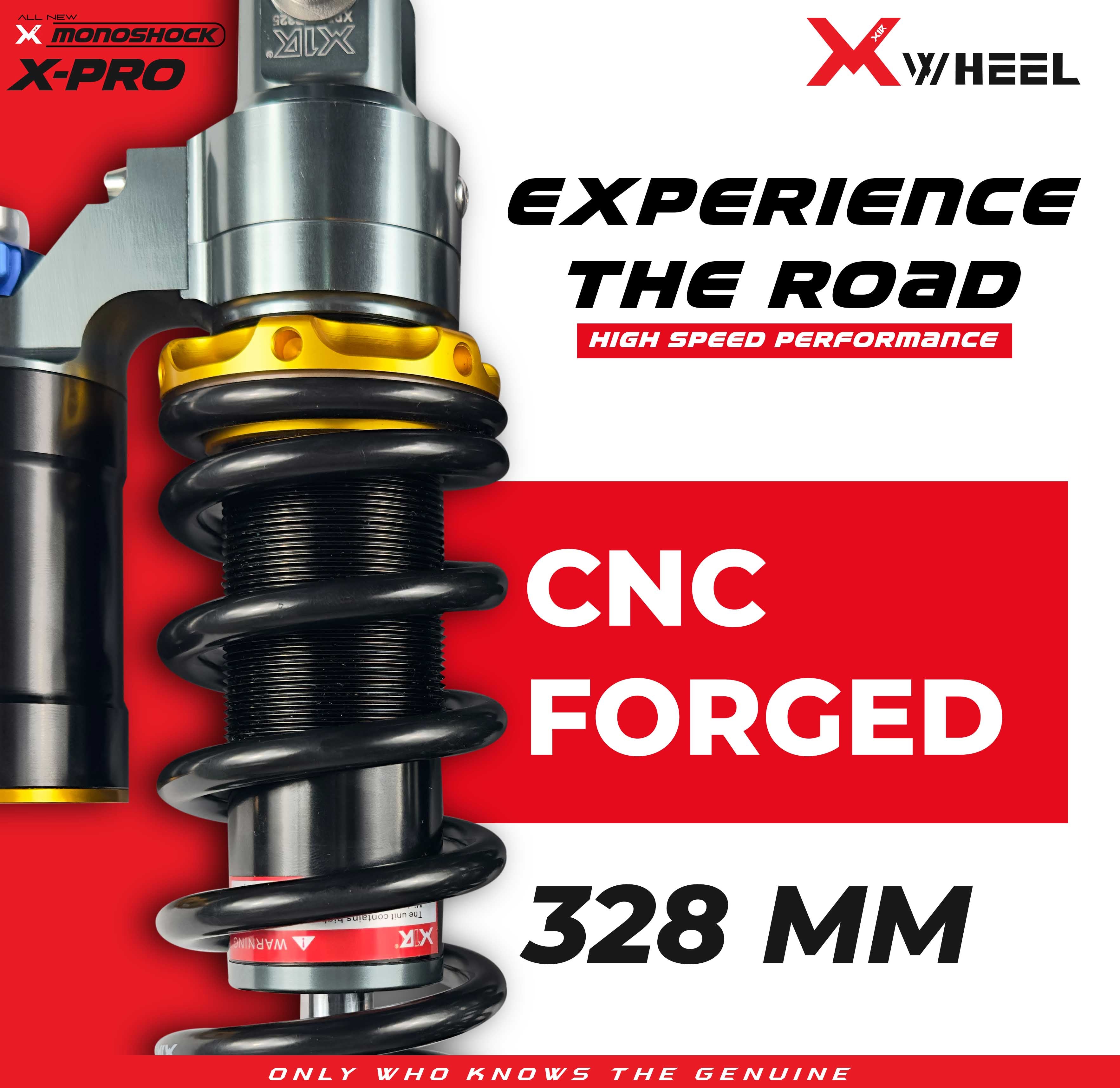 X-WHEEL Shock Breaker Mono N-Series X-Pro Vario 125/150 328MM Black Chrome/Full Black