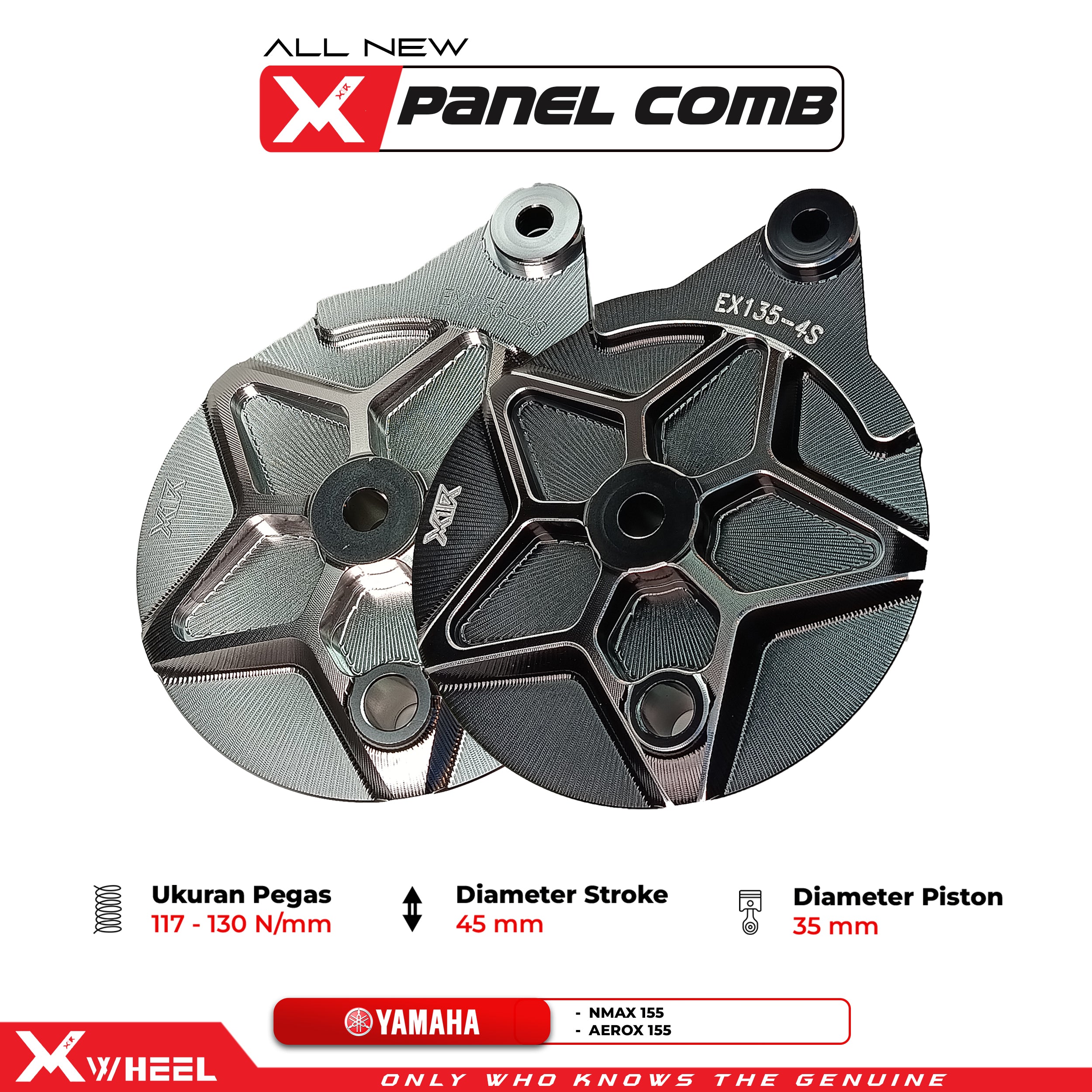 X1R Panel Comb for Yamaha | Aerox 155 NMAX | High Quality Titanium | Anti Karat
