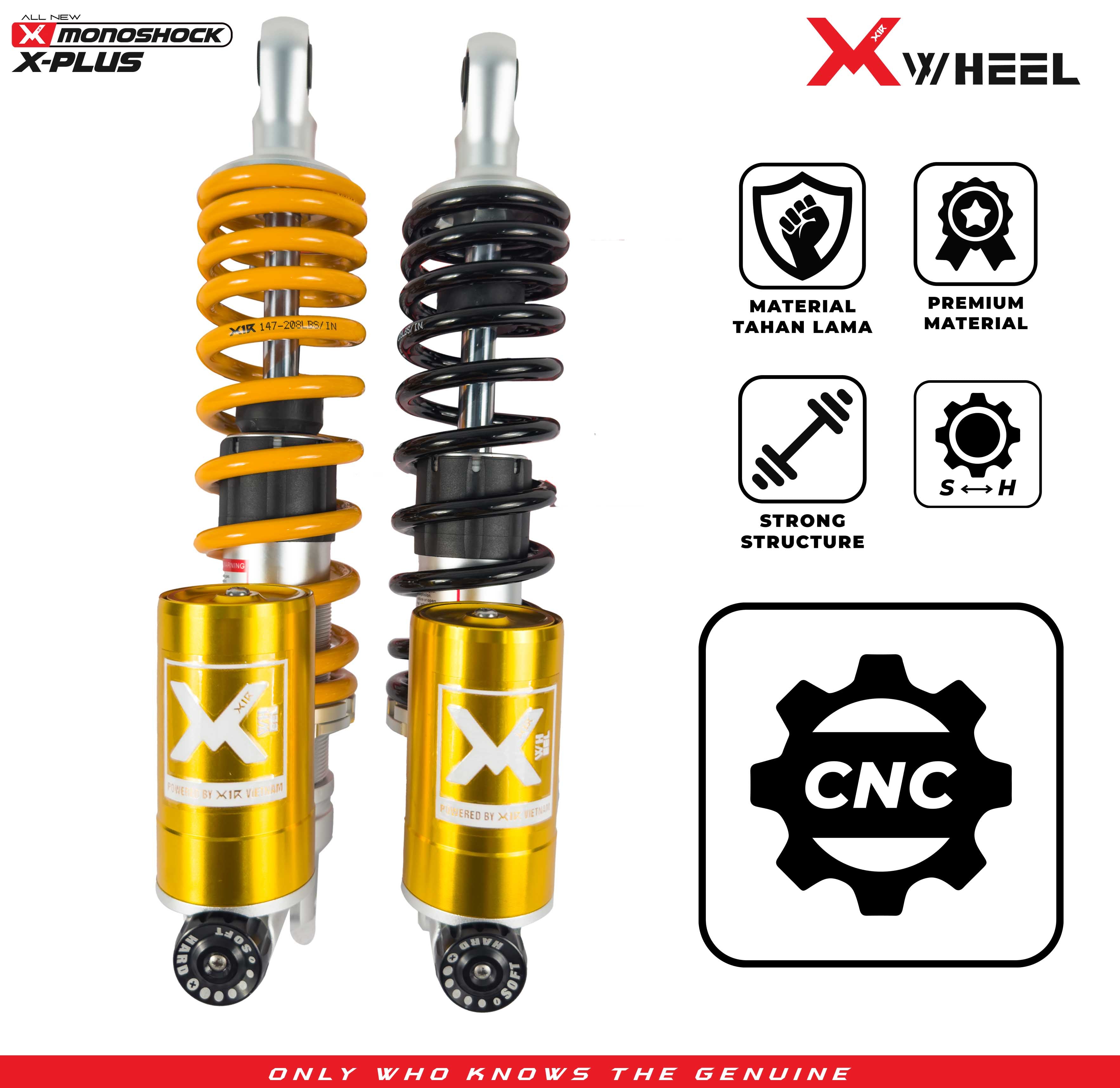 X-WHEEL Shock Breaker Mono O-Series X-Plus Vario 125/150 325FMM Tabung Bawah Gold/Black
