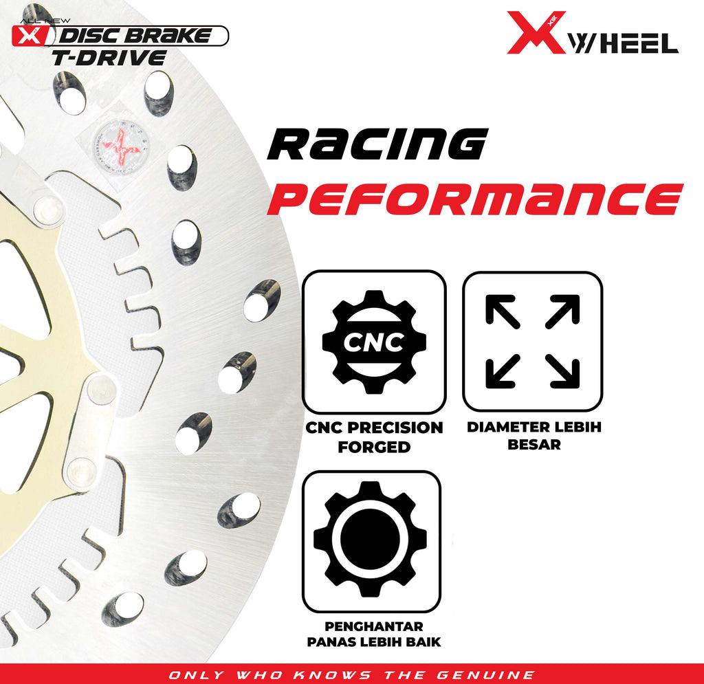 X-WHEEL T-Drive Brake Disc Right MXKING 135 220MM Black/Gold