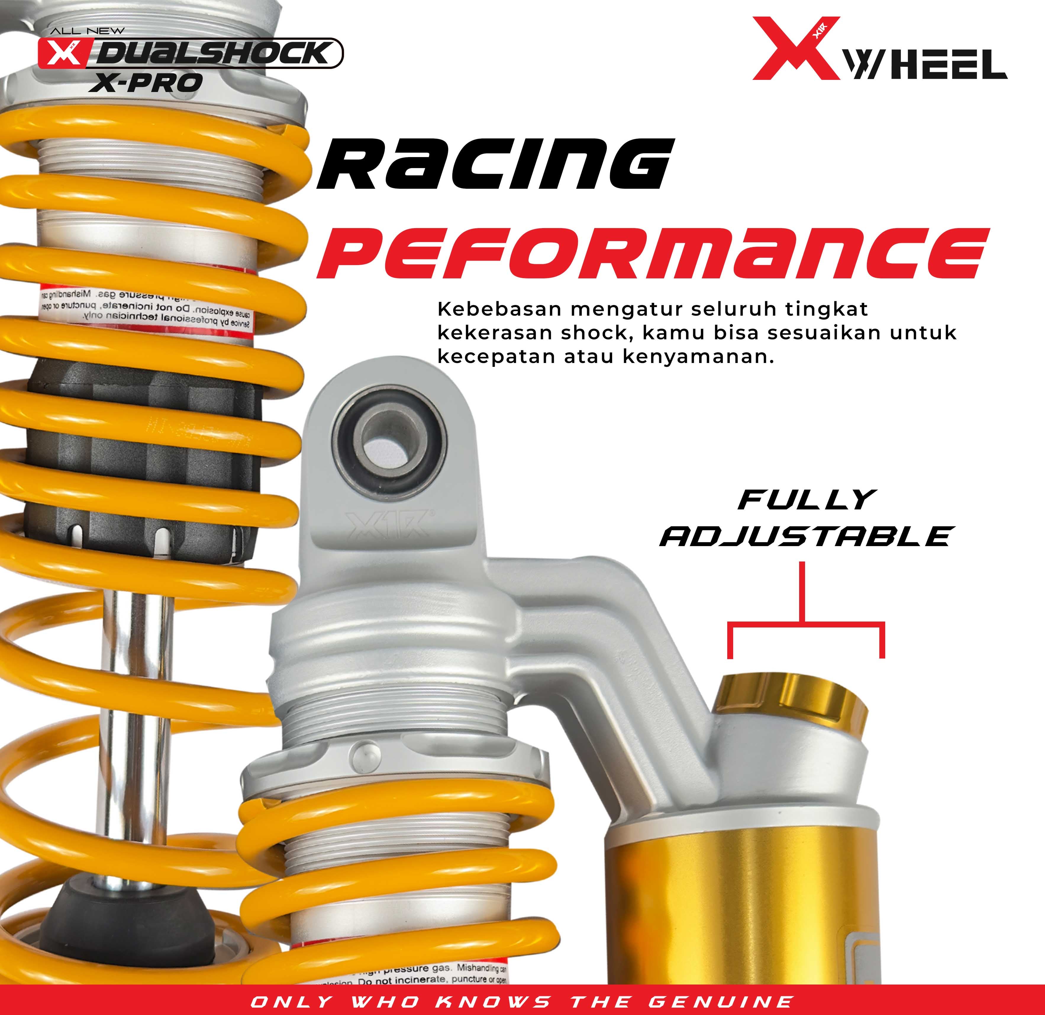 X-WHEEL Shock Breaker Dual O-Series X-Pro PCX/NMAX 335MM Black Gold/Gold