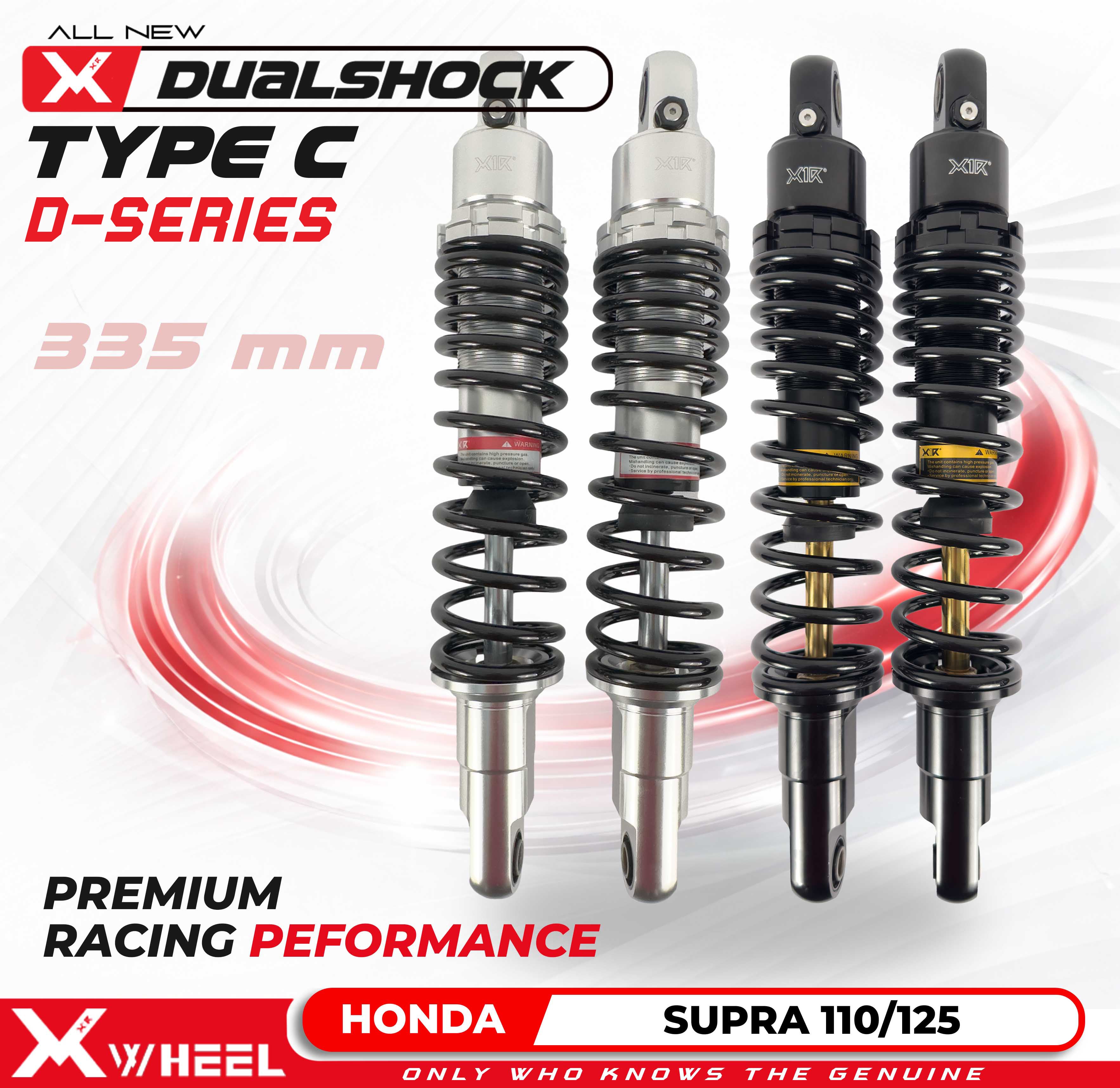 Shock Breaker Dual D-Series Type C Wave/Supra 125 335MM Black Gold/Black