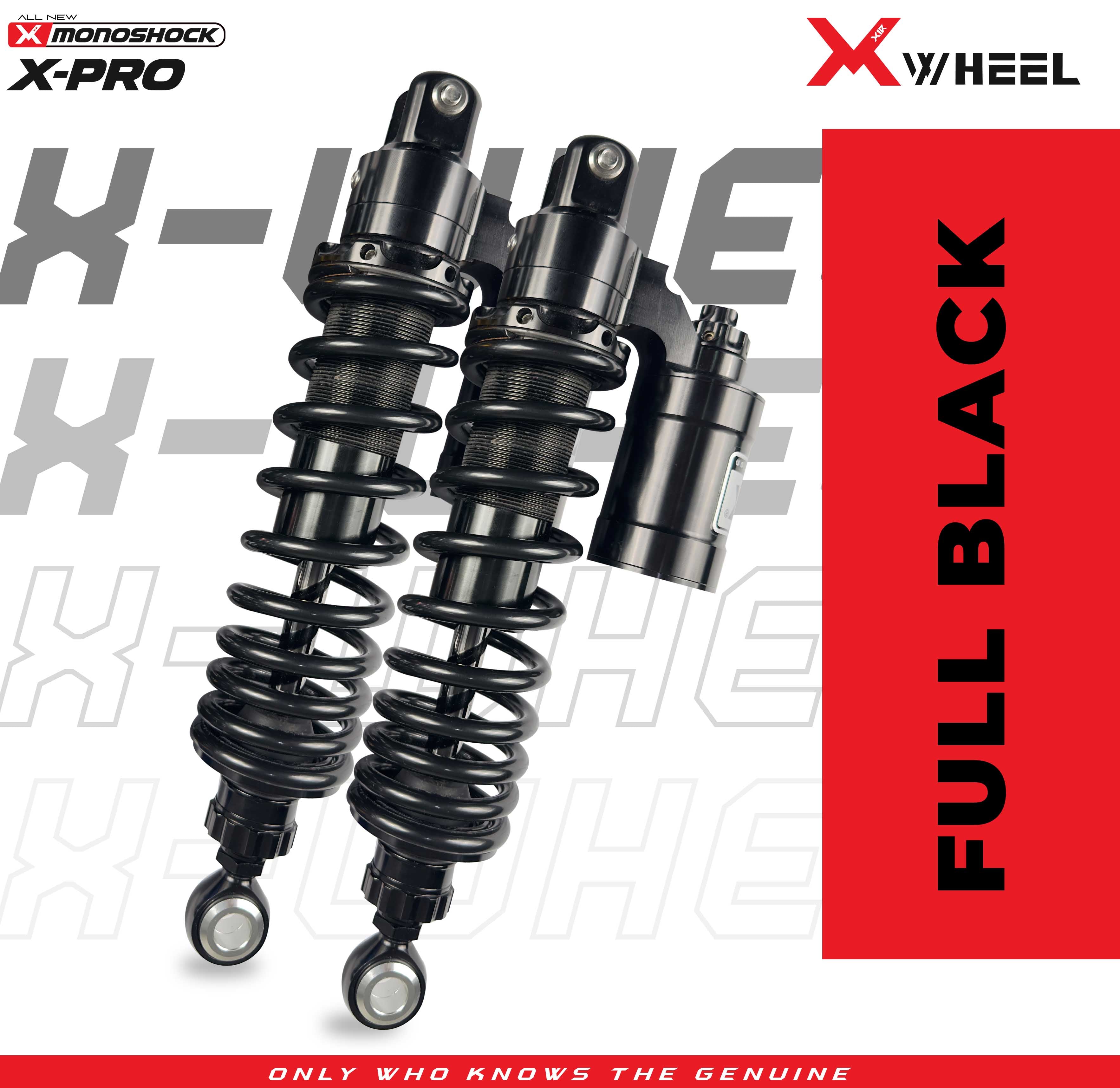 X-WHEEL Shock Breaker Mono N-Series X-Pro Vario 125/150 328MM Black Chrome/Full Black