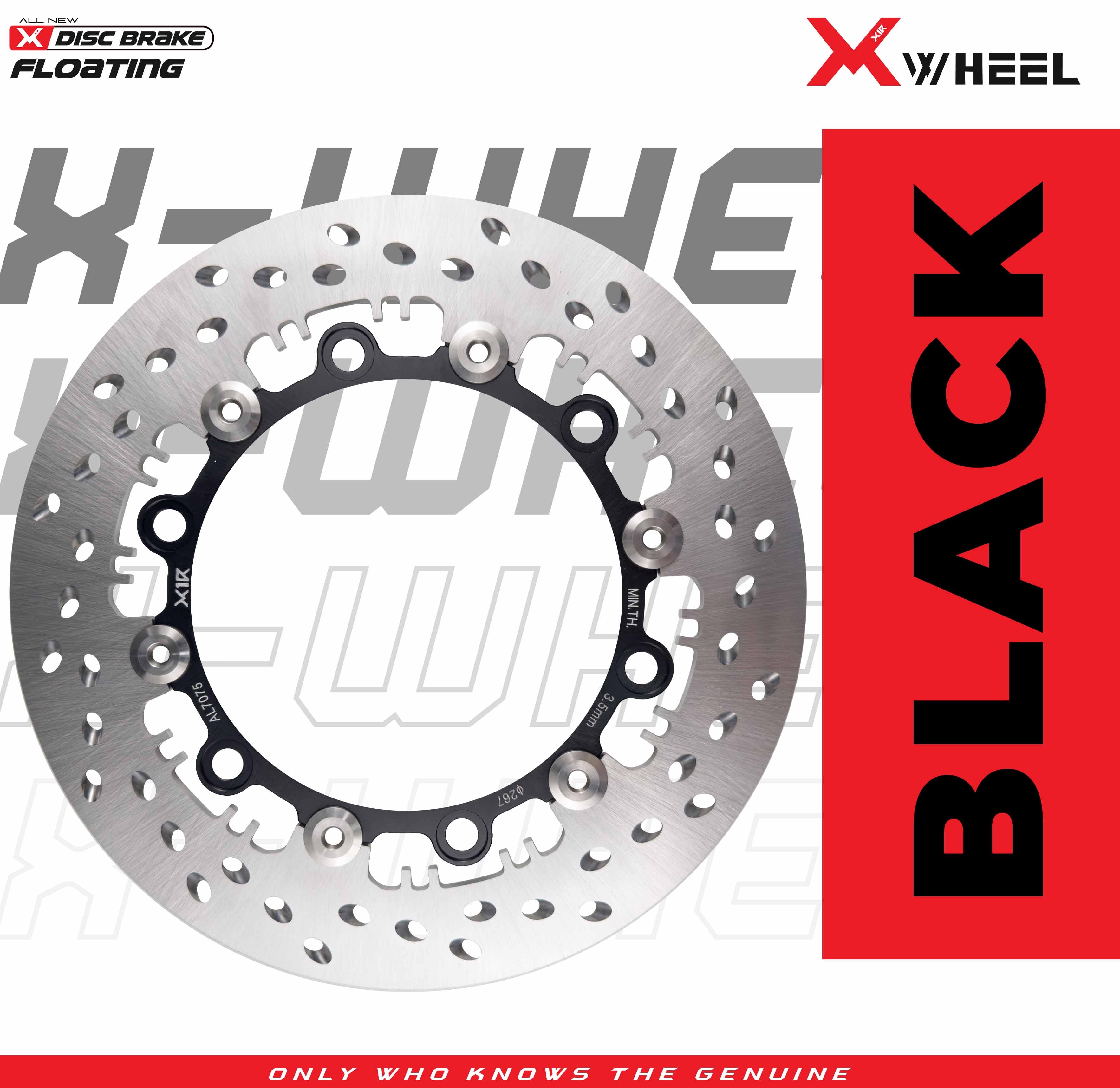 X-WHEEL Floating Brake Disc AL7075 SUPRA GTR150 267MM Black/Gold