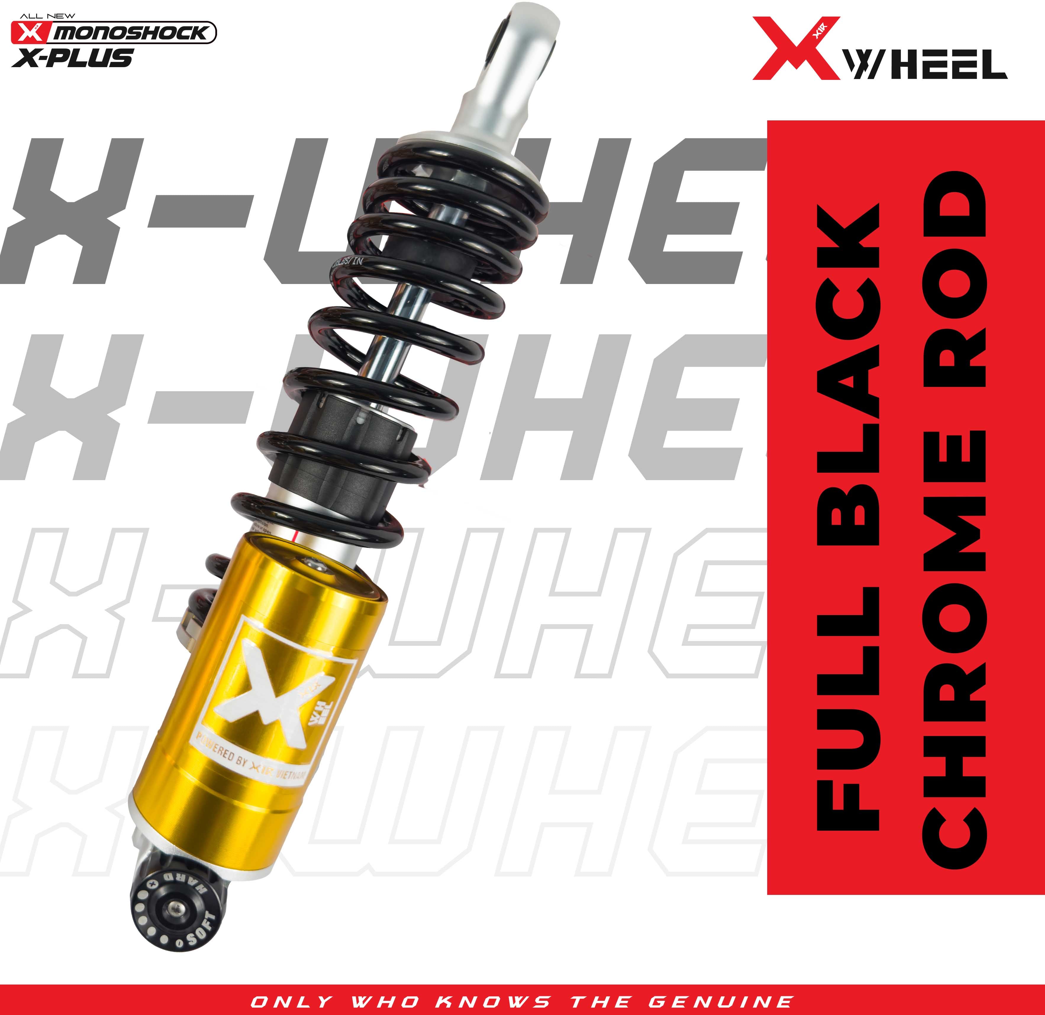 X-WHEEL Shock Breaker Mono O-Series X-Plus Vario 125/150 325FMM Tabung Bawah Gold/Black