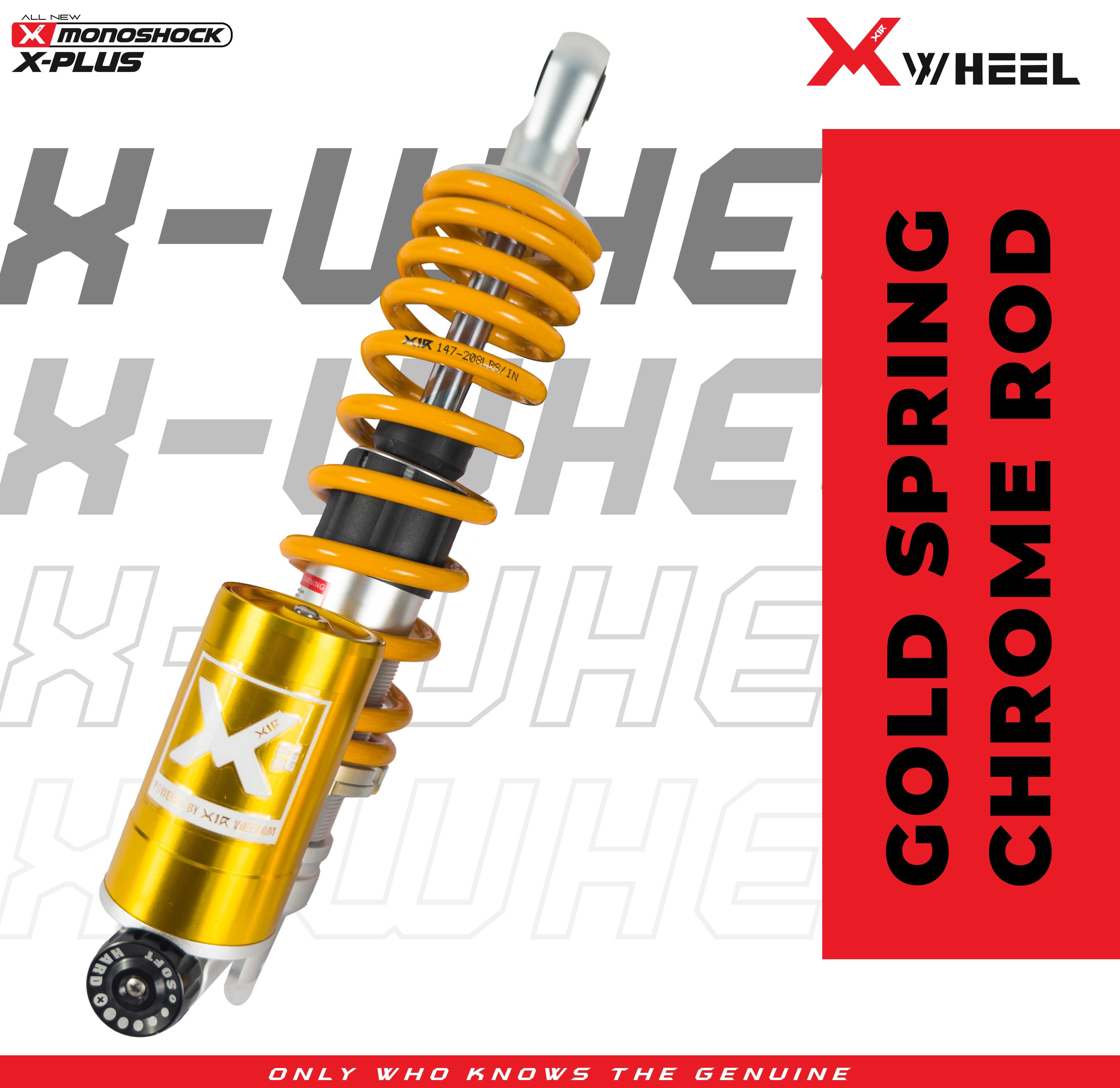 X-WHEEL Shock Breaker Mono O-Series X-Plus Vario 125/150 325FMM Tabung Bawah Gold/Black