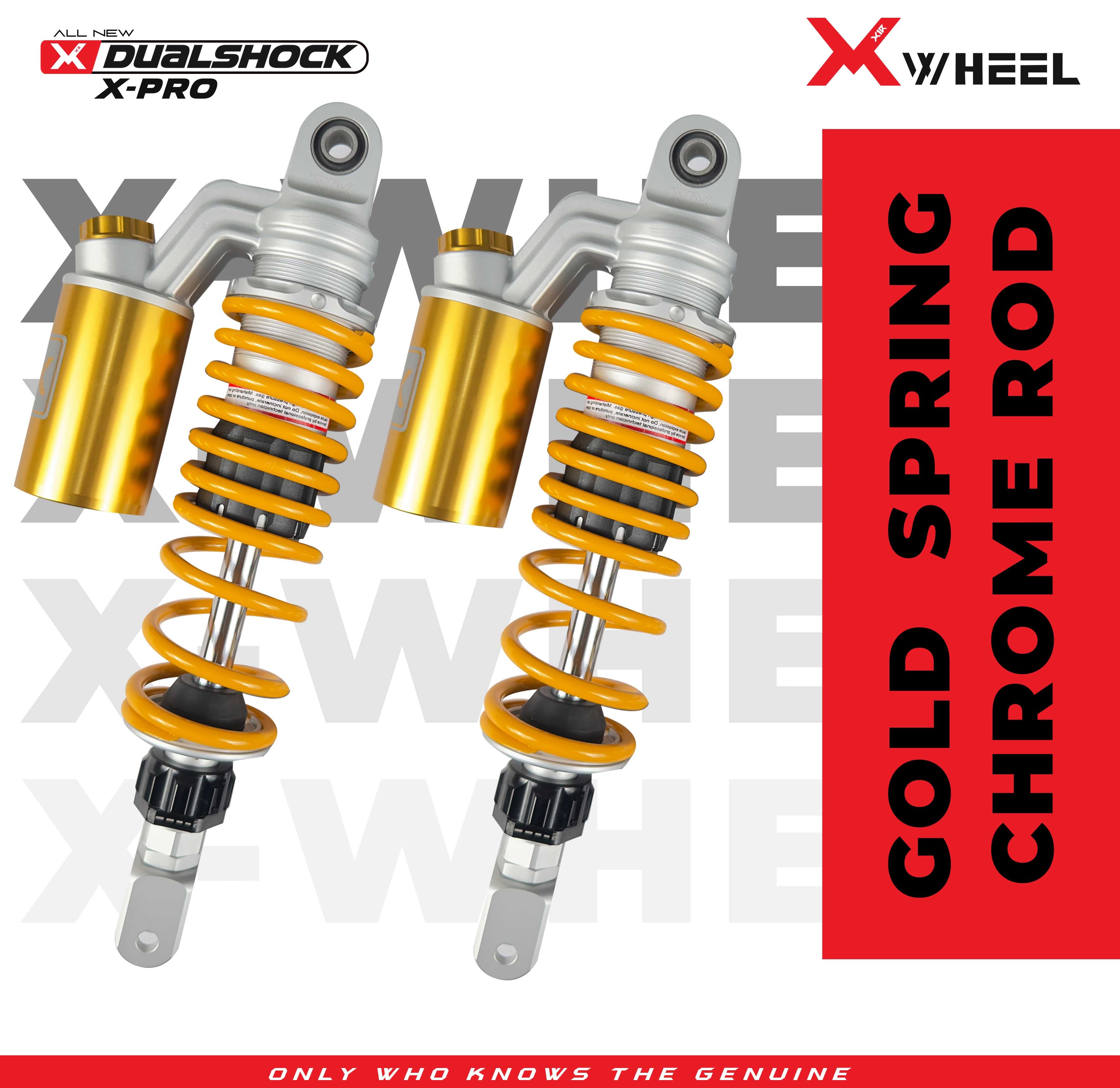 X-WHEEL Shock Breaker Dual O-Series X-Pro PCX/NMAX 335MM Black Gold/Gold