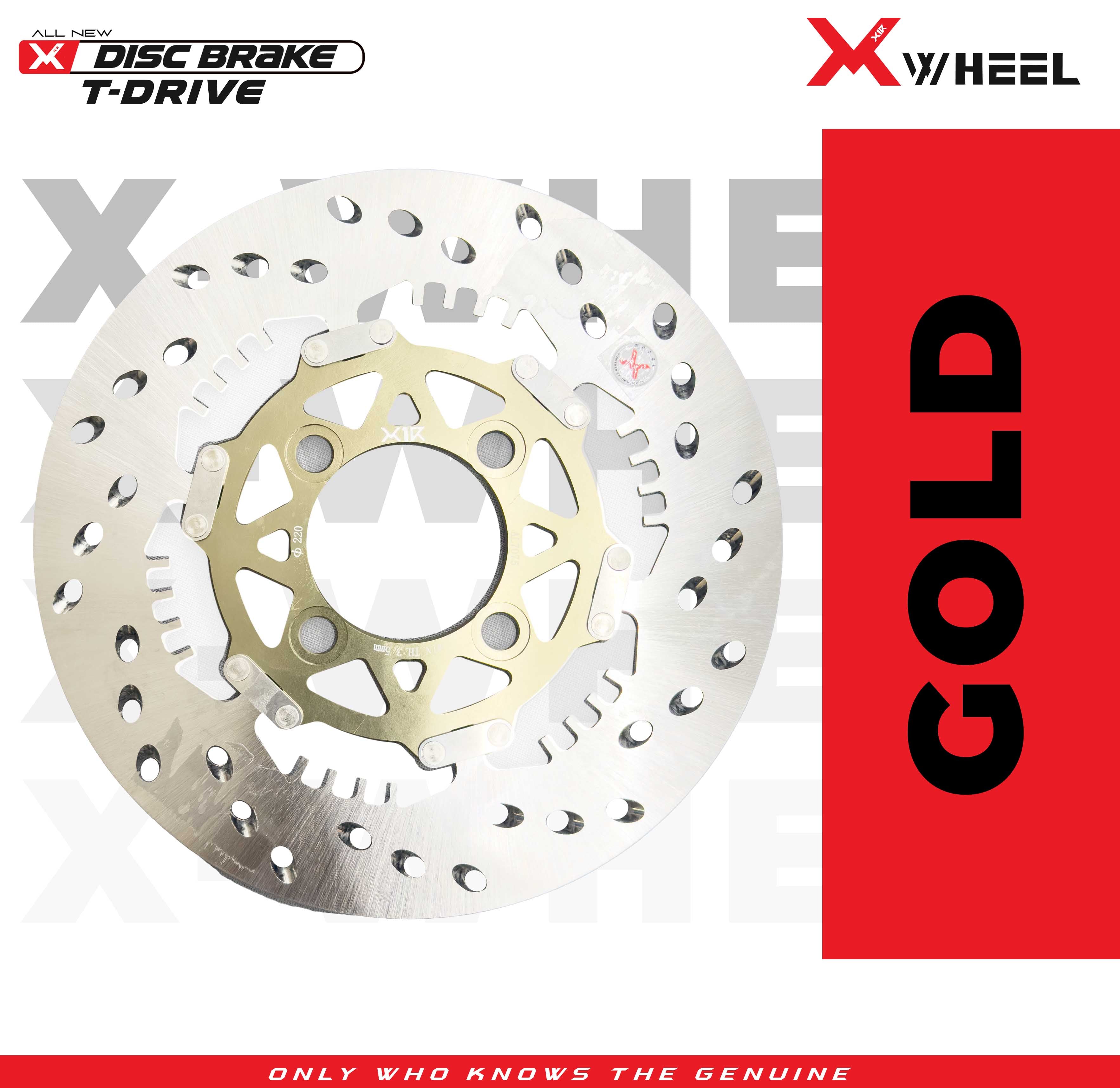 X-WHEEL T-Drive Brake Disc Right MXKING 135 220MM Black/Gold
