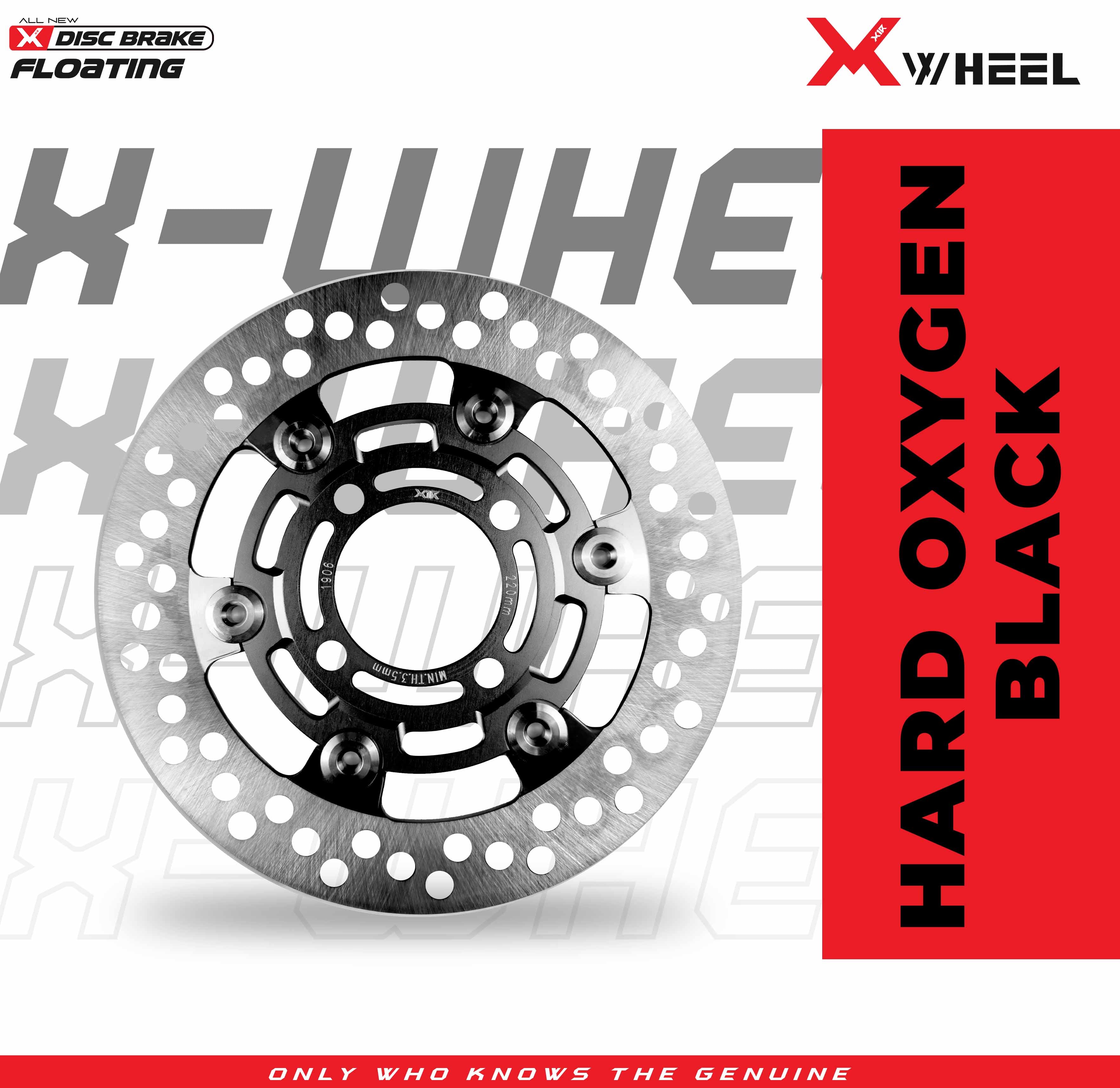 X-WHEEL Floating Brake Disc AL6061 Supra/MxKing/Vario 220MM Black/Gold