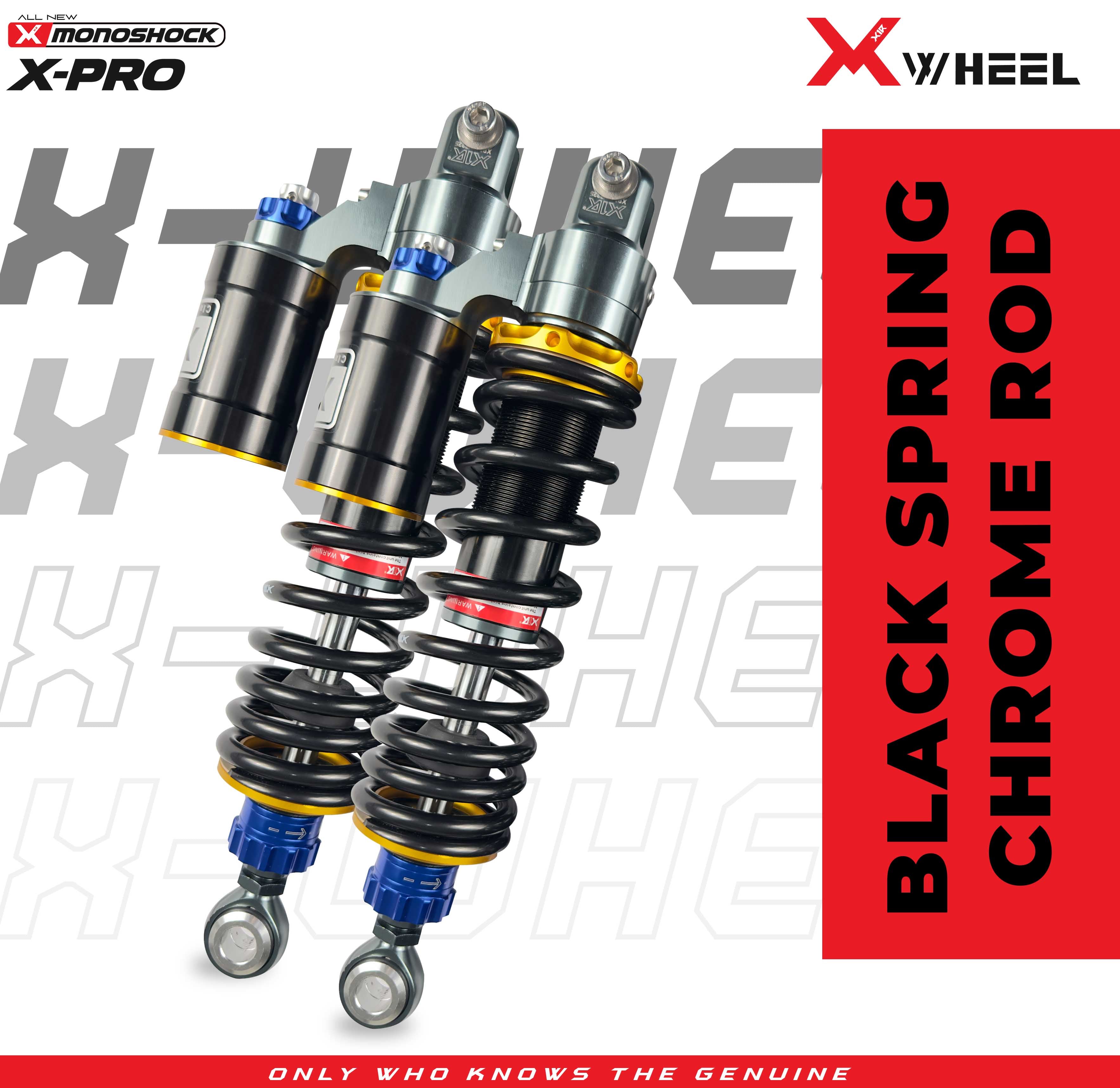 X-WHEEL Shock Breaker Mono N-Series X-Pro Vario 125/150 328MM Black Chrome/Full Black