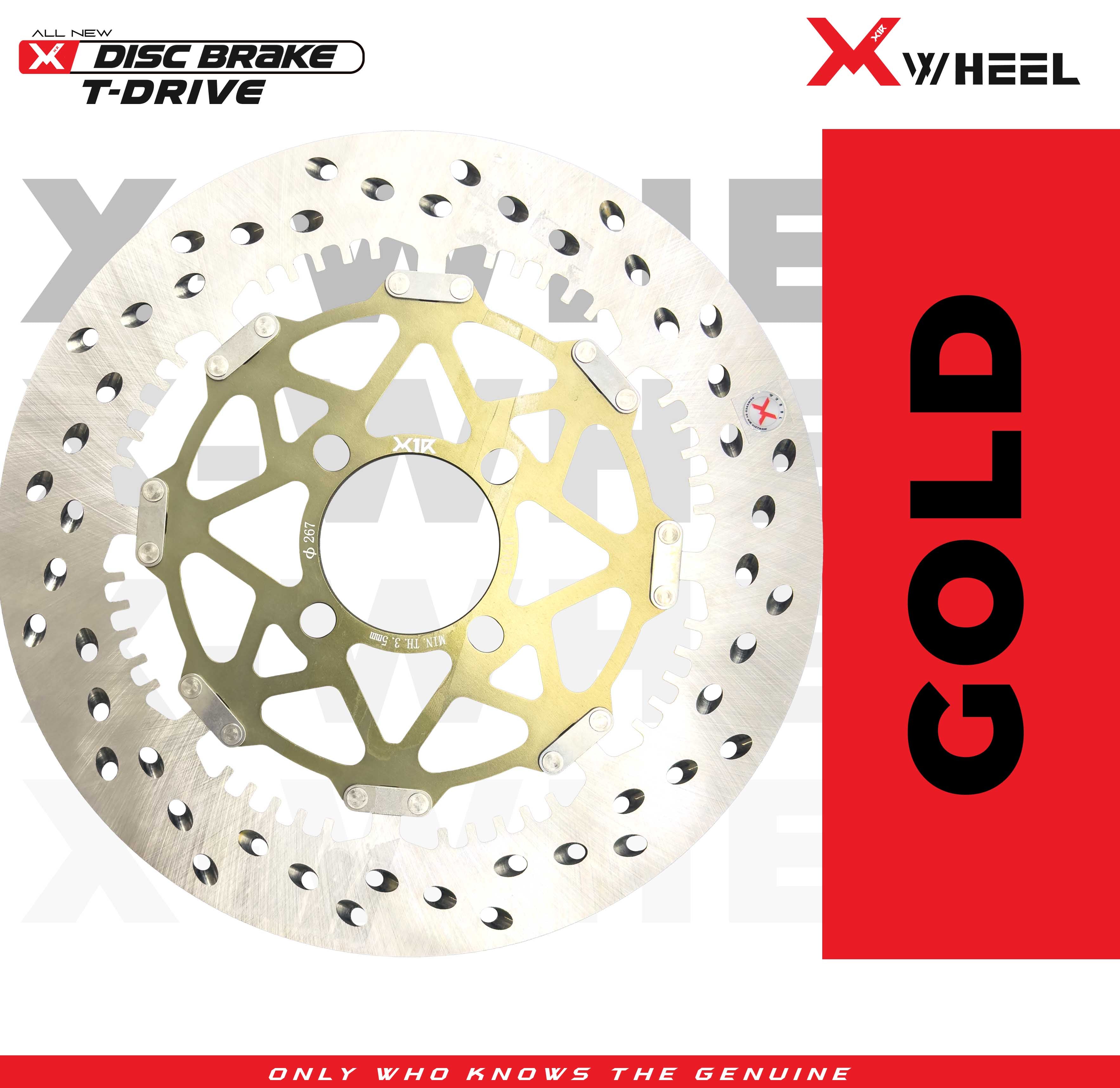 X-WHEEL T-Drive Brake Disc Right MXKING 135 267MM Black/Gold