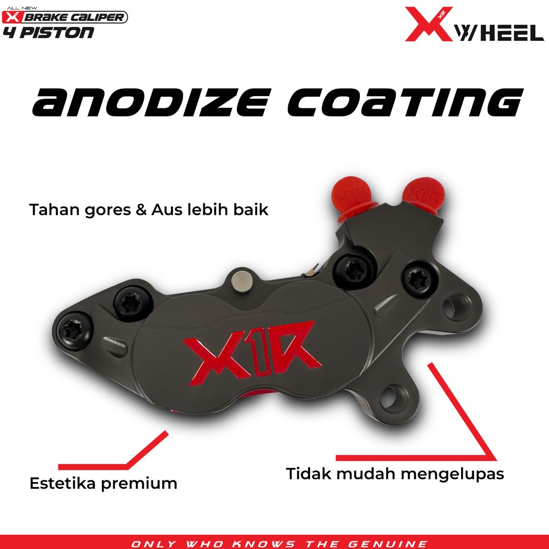 X-WHEEL Brake Caliper 4 Piston All Type Hard Gray Anodize